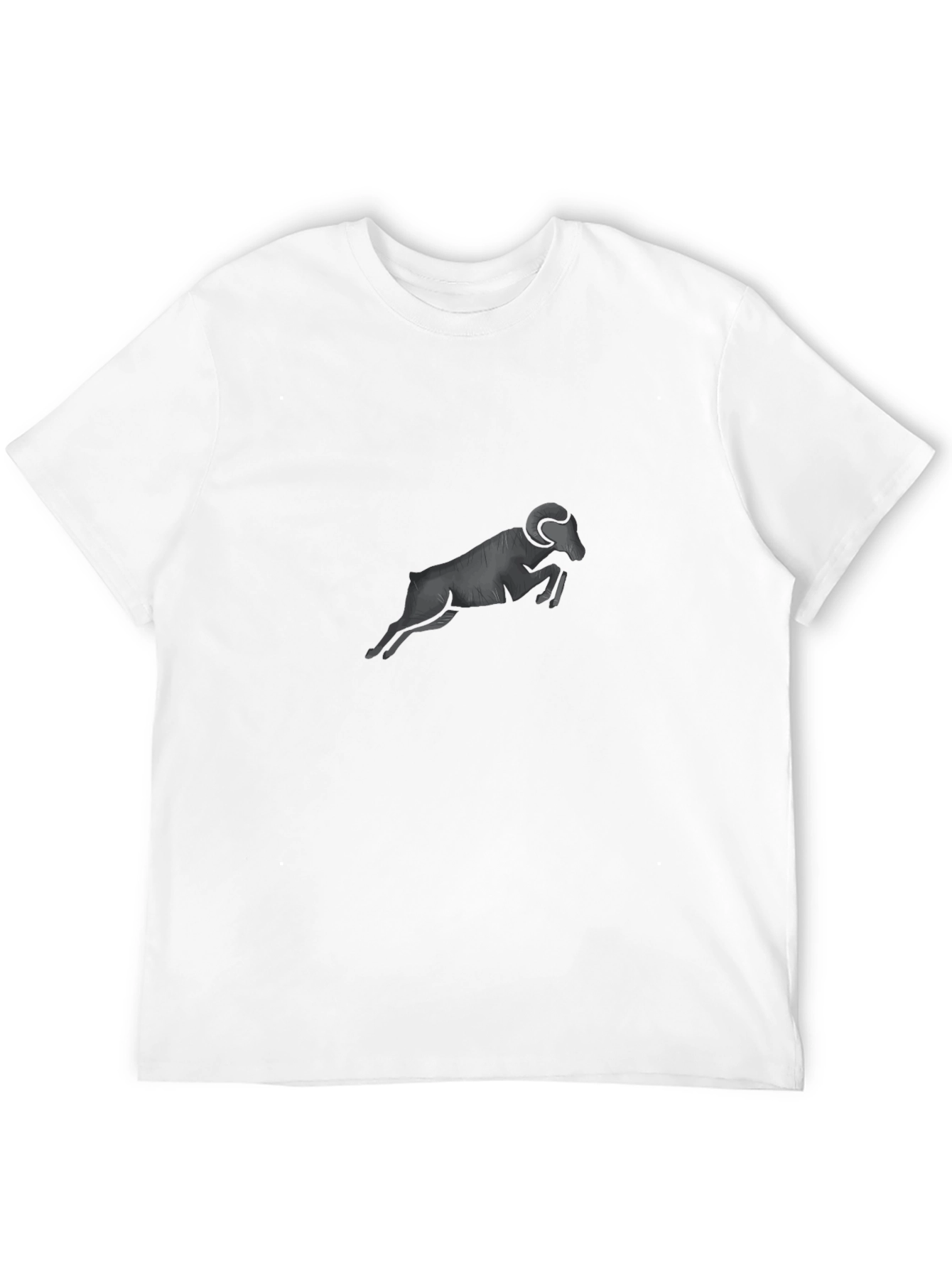 Mens Black T-Shirt - Ram Graphic Print