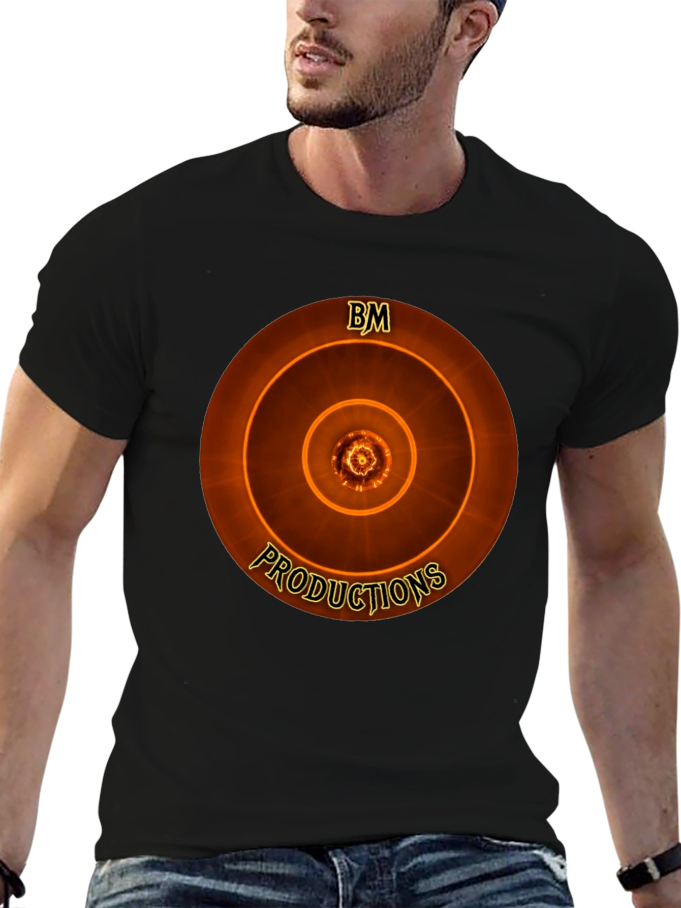 BM Productions Graphic Tee - Cool Concentric Circle Design