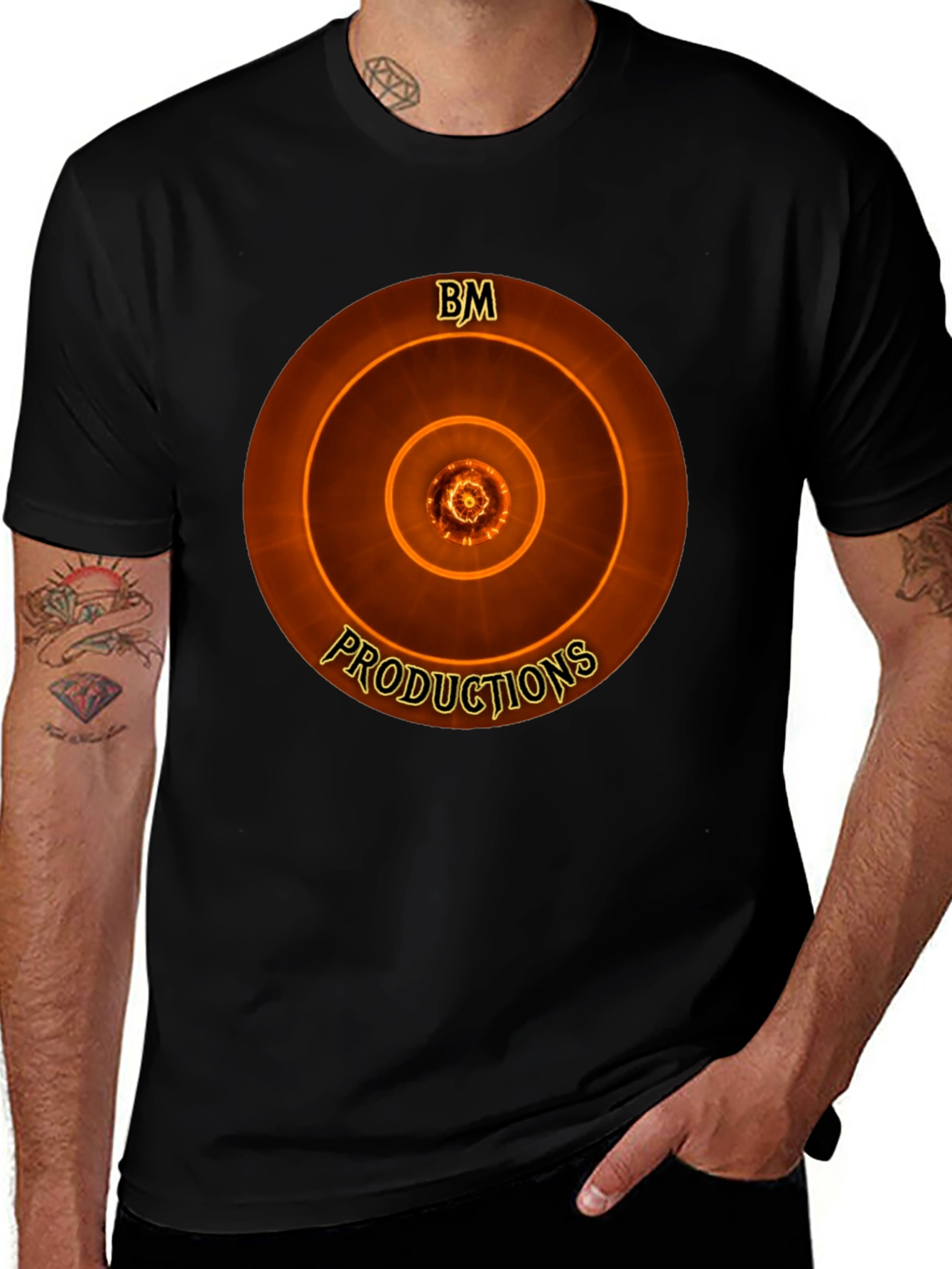 BM Productions Graphic Tee - Cool Concentric Circle Design