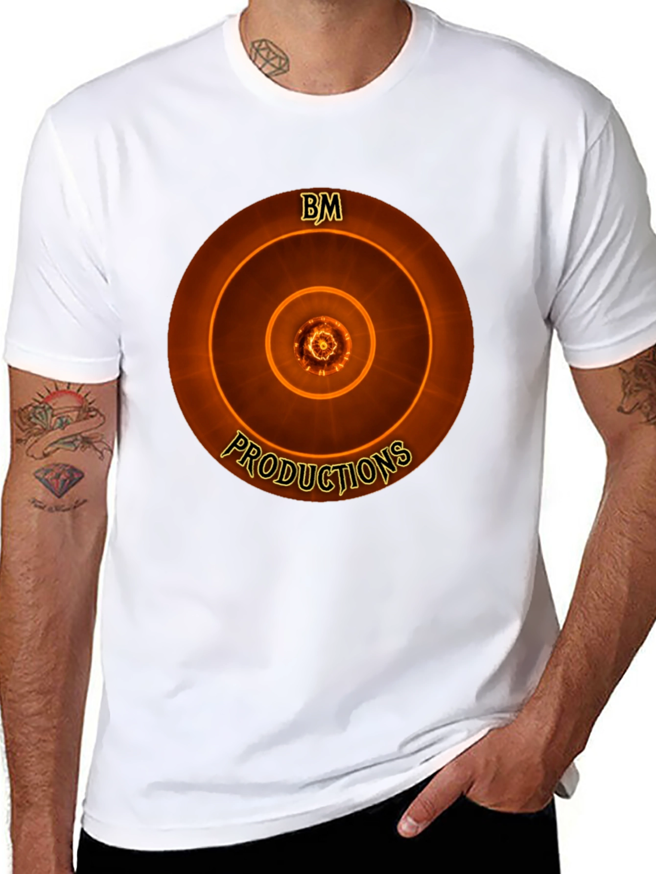 BM Productions Graphic Tee - Cool Concentric Circle Design