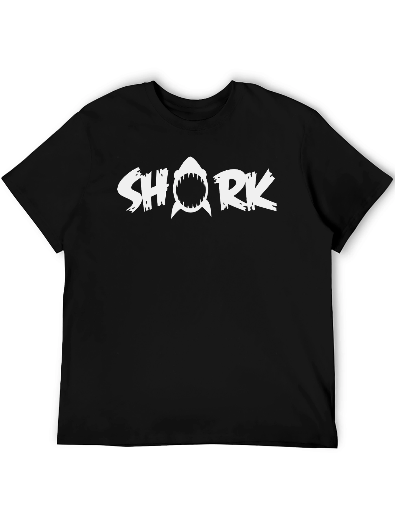 Shark Graphic T-Shirt - Black Crew Neck Tee