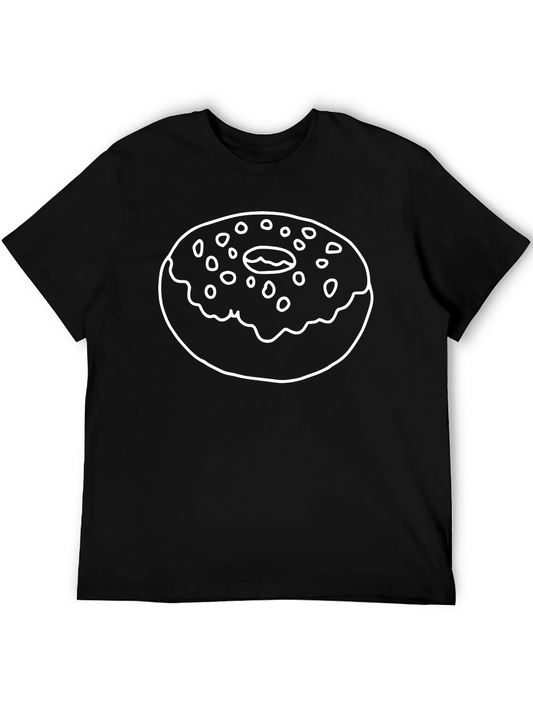 Donut Graphic Tee - Casual Black Cotton T-Shirt