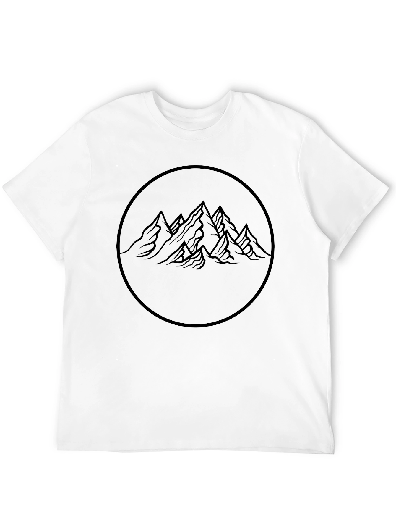 Mountain Circle Graphic Tee - Casual Black T-Shirt