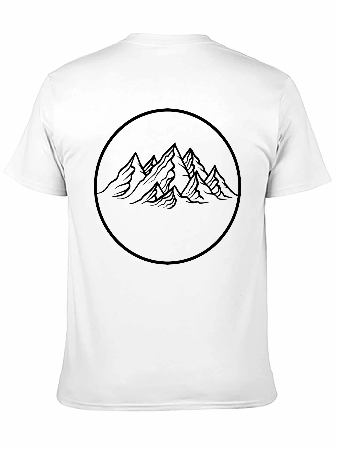Mountain Circle Graphic Tee - Casual Black T-Shirt