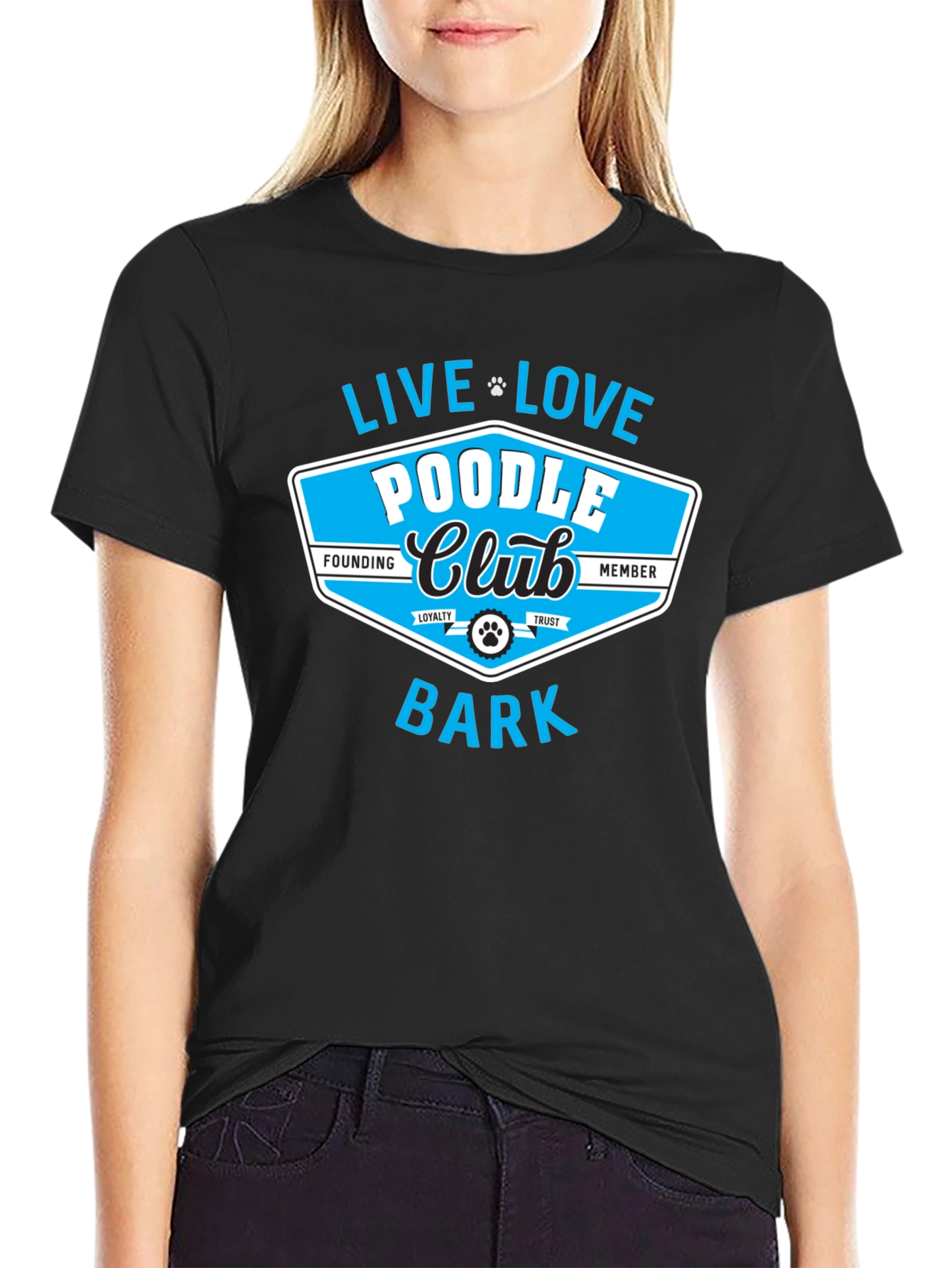 Poodle Club Black Graphic Tee