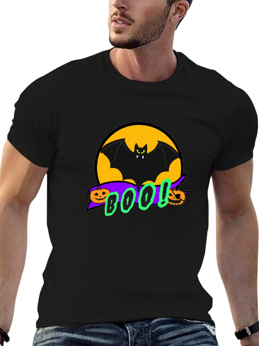 Halloween Bat BOO! Graphic Tee - Spooky Season Apparel