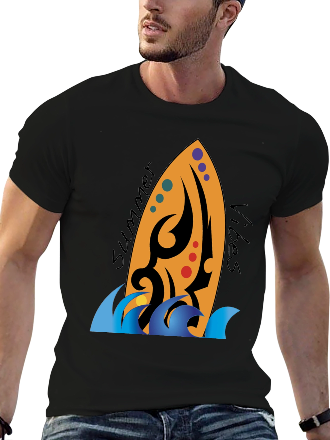 Summer Vibes Surfboard Graphic Tee