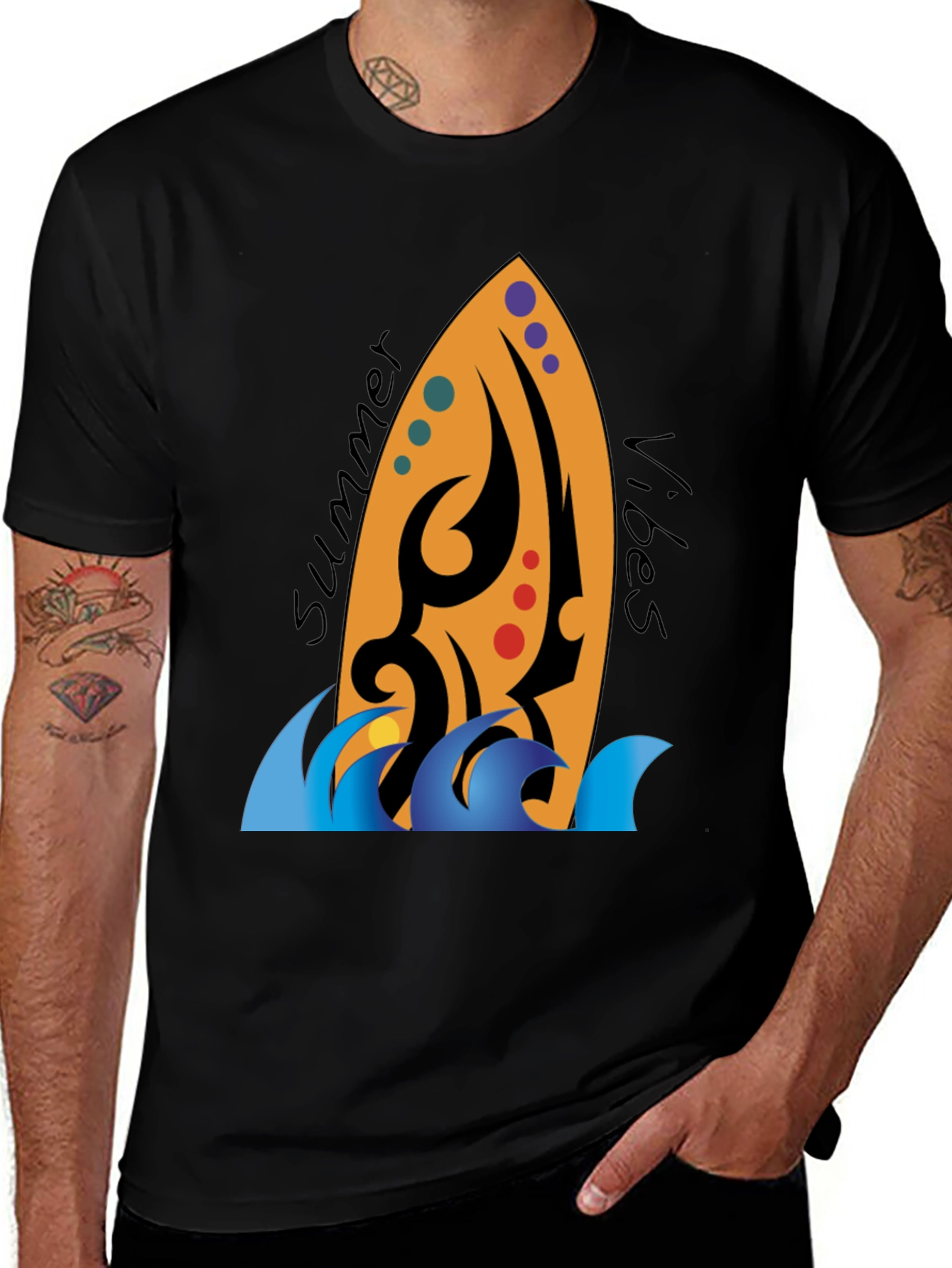 Summer Vibes Surfboard Graphic Tee