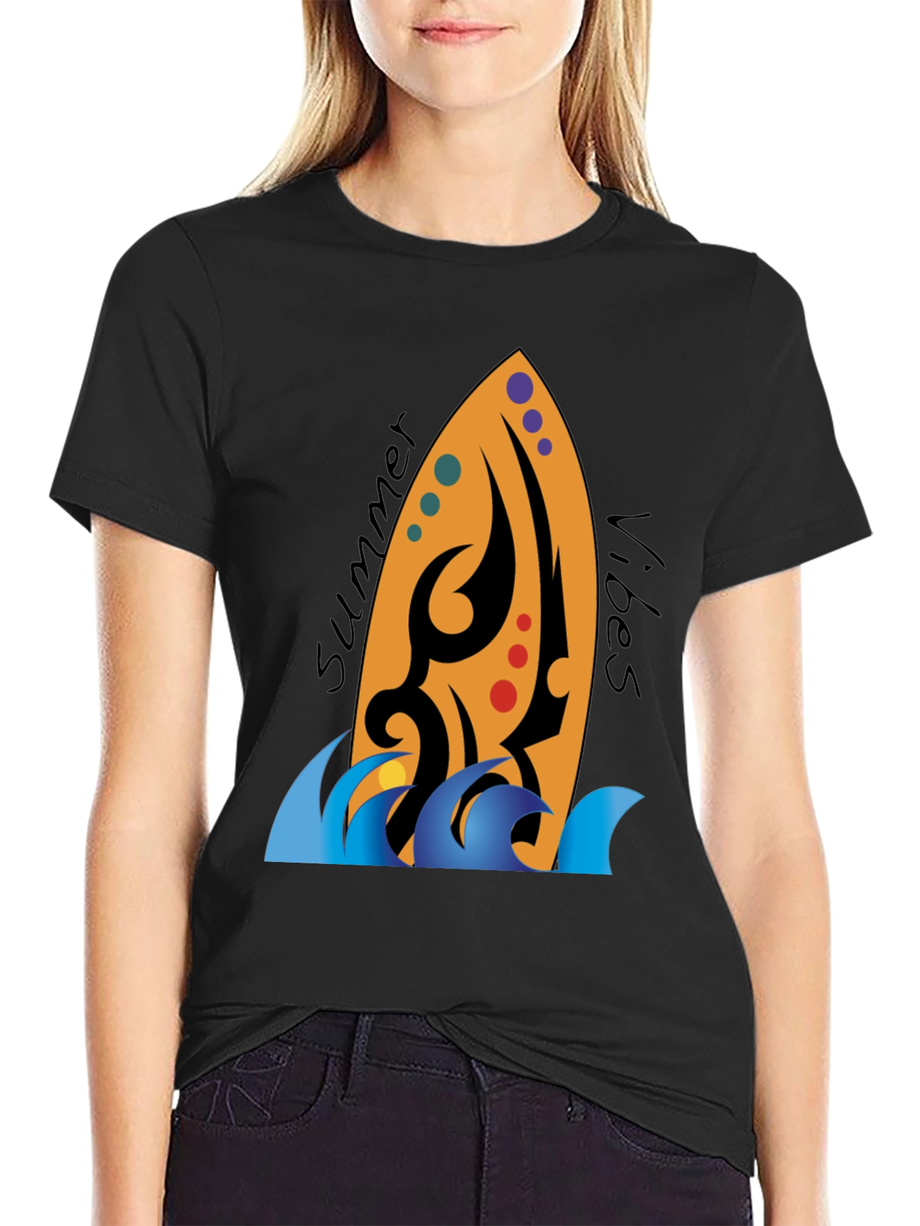 Summer Vibes Surfboard Graphic Tee