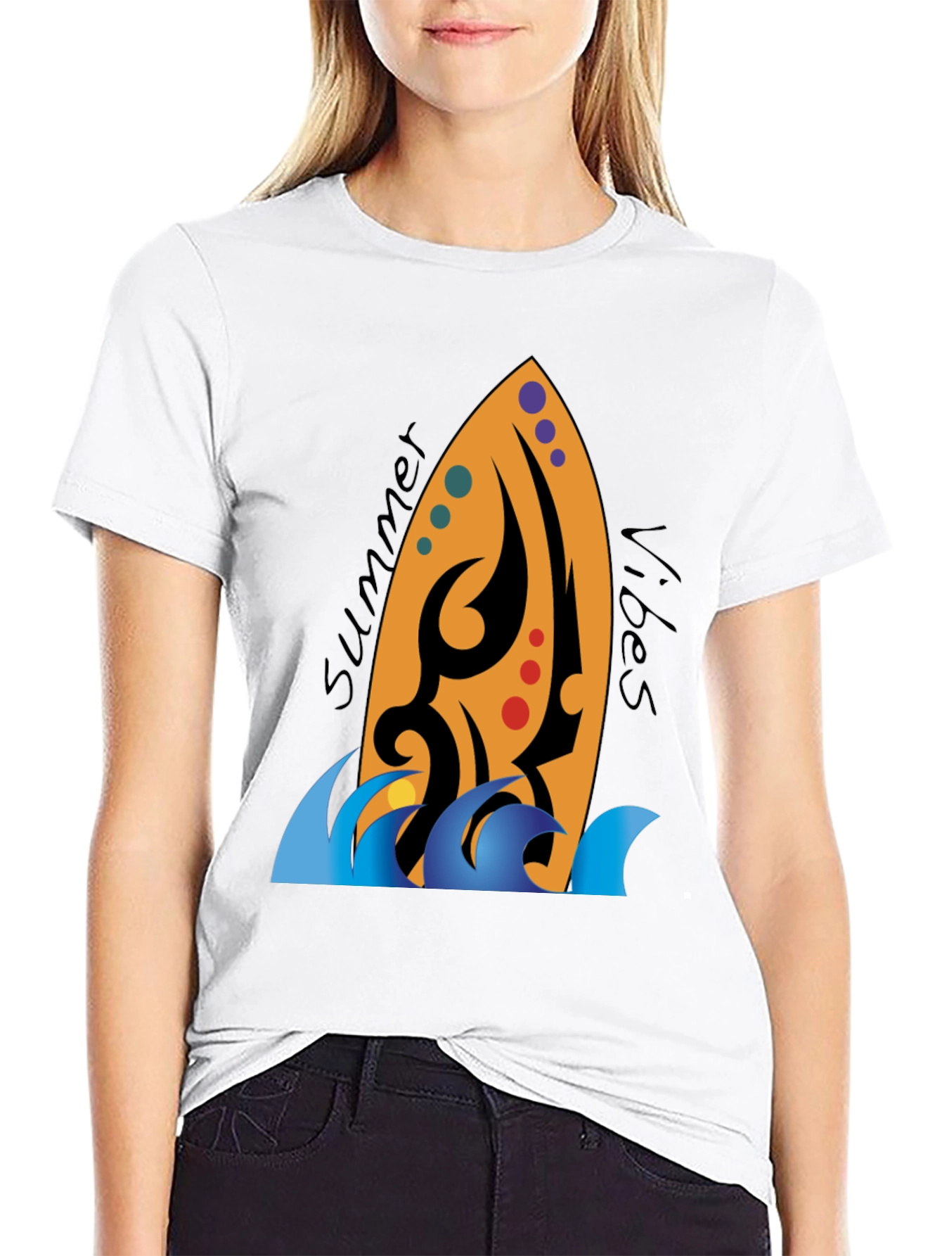 Summer Vibes Surfboard Graphic Tee