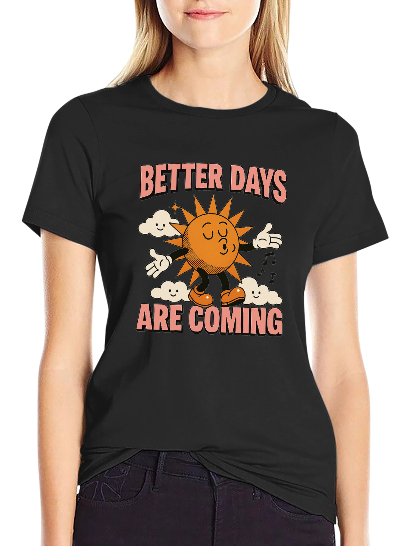 Better Days Graphic Tee - Retro Sun Design