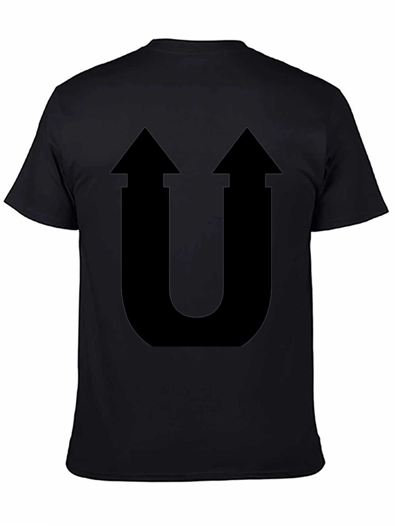 Bold Arrow U Graphic Black T-Shirt