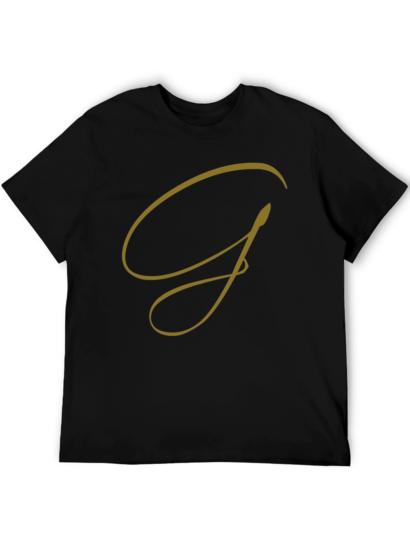 Elegant G Graphic Tee - Stylish Black Cotton T-Shirt