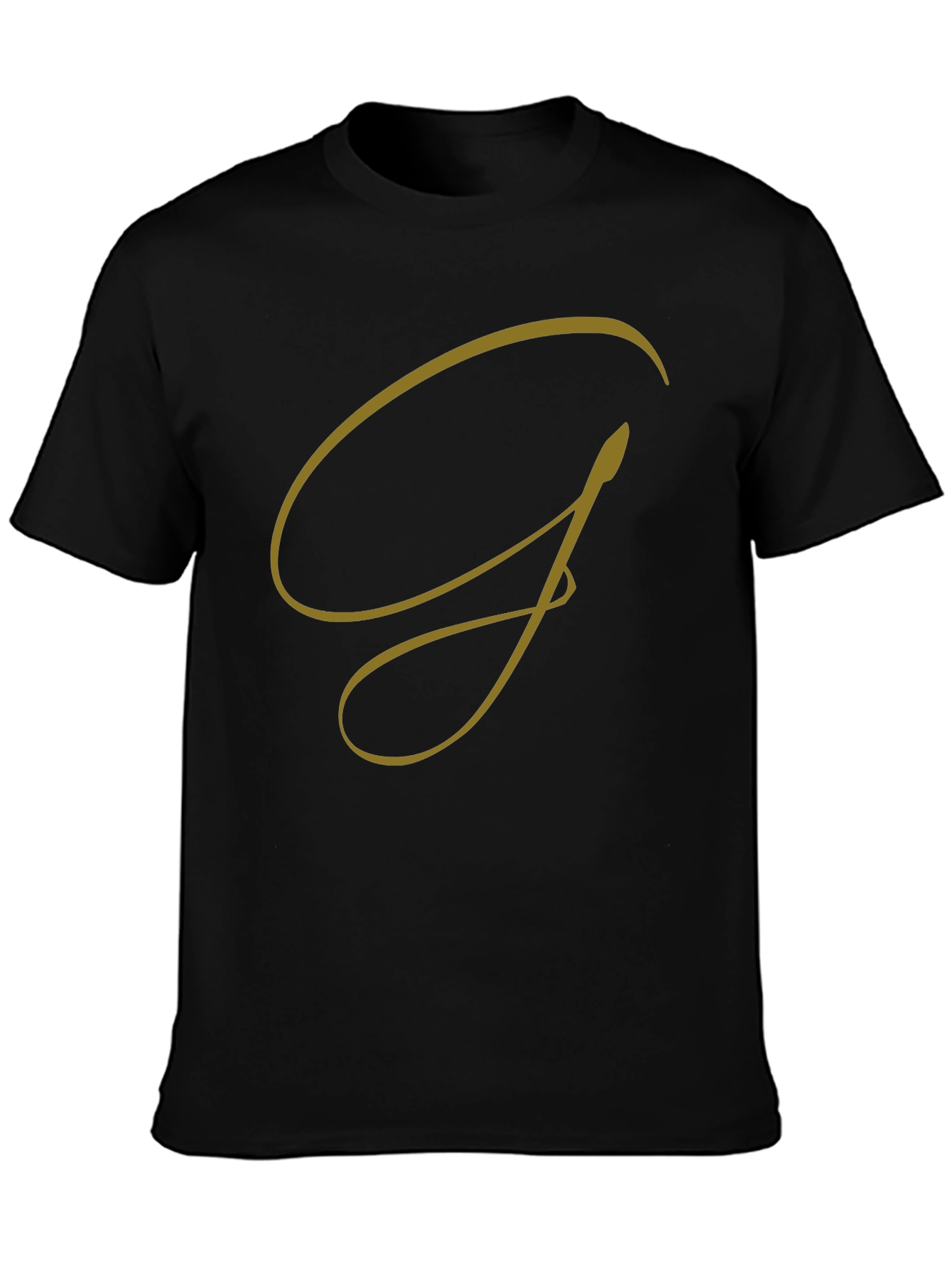 Elegant G Graphic Tee - Stylish Black Cotton T-Shirt