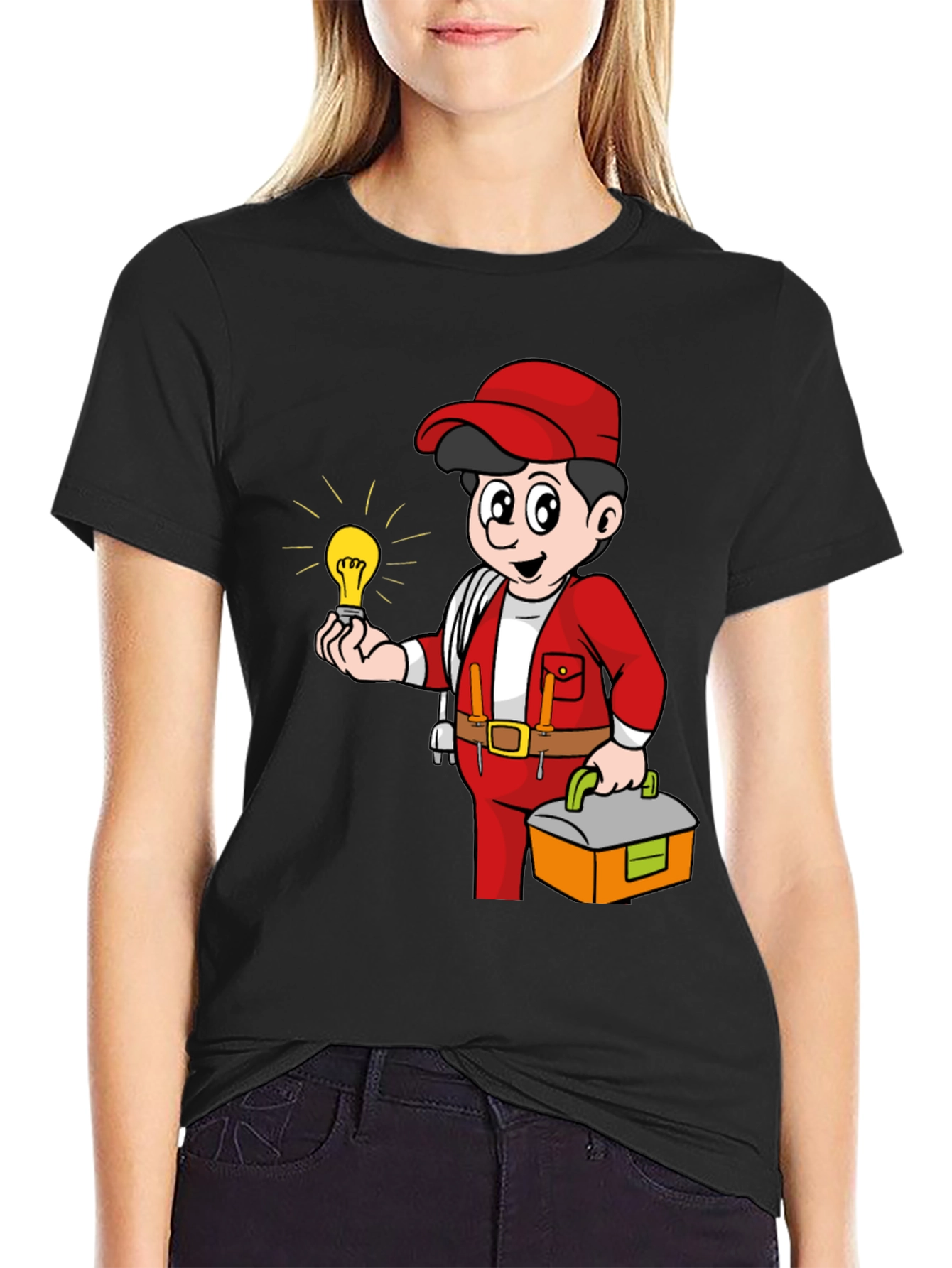 Electrician Cartoon Graphic Tee