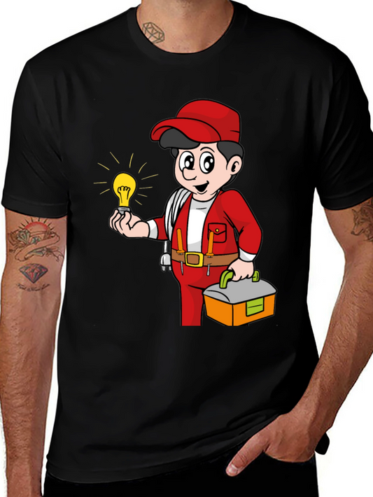 Electrician Cartoon Graphic Tee