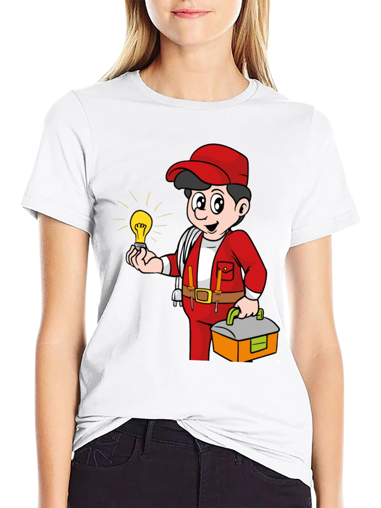 Electrician Cartoon Graphic Tee