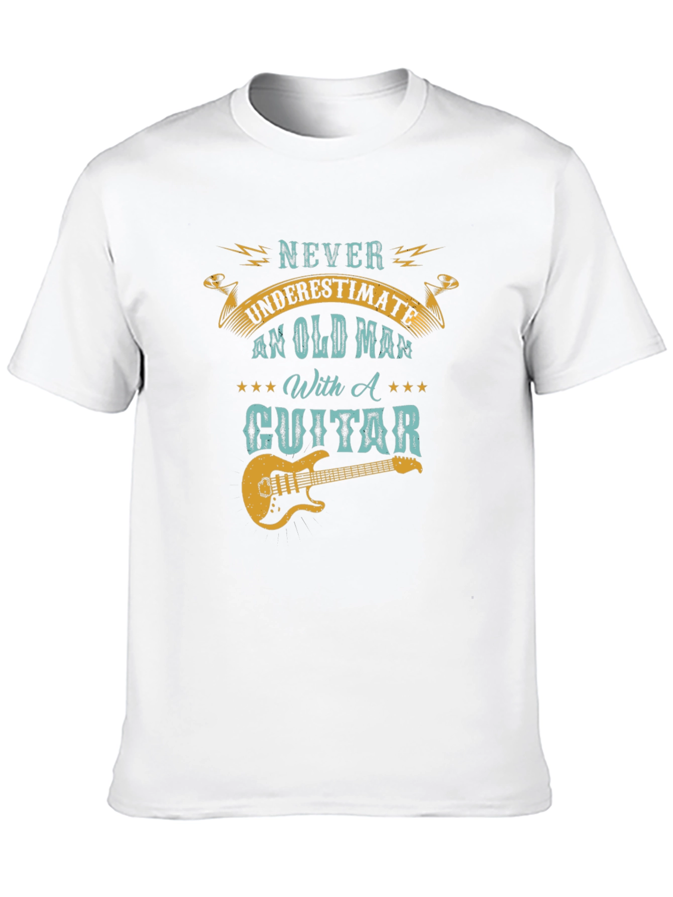 Never Underestimate Old Man With Guitar T-Shirt