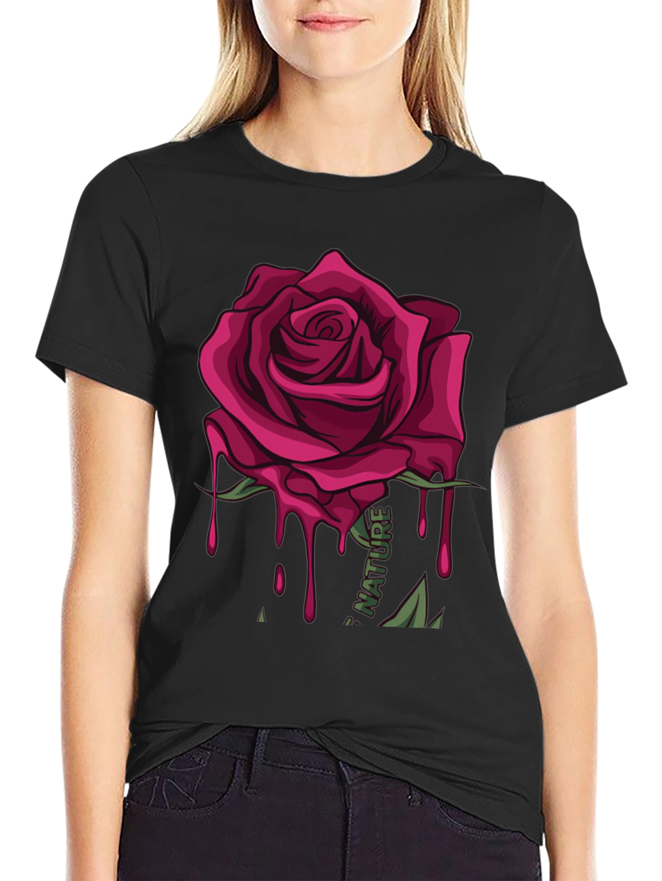 Mens Rose Graphic Print T-Shirt