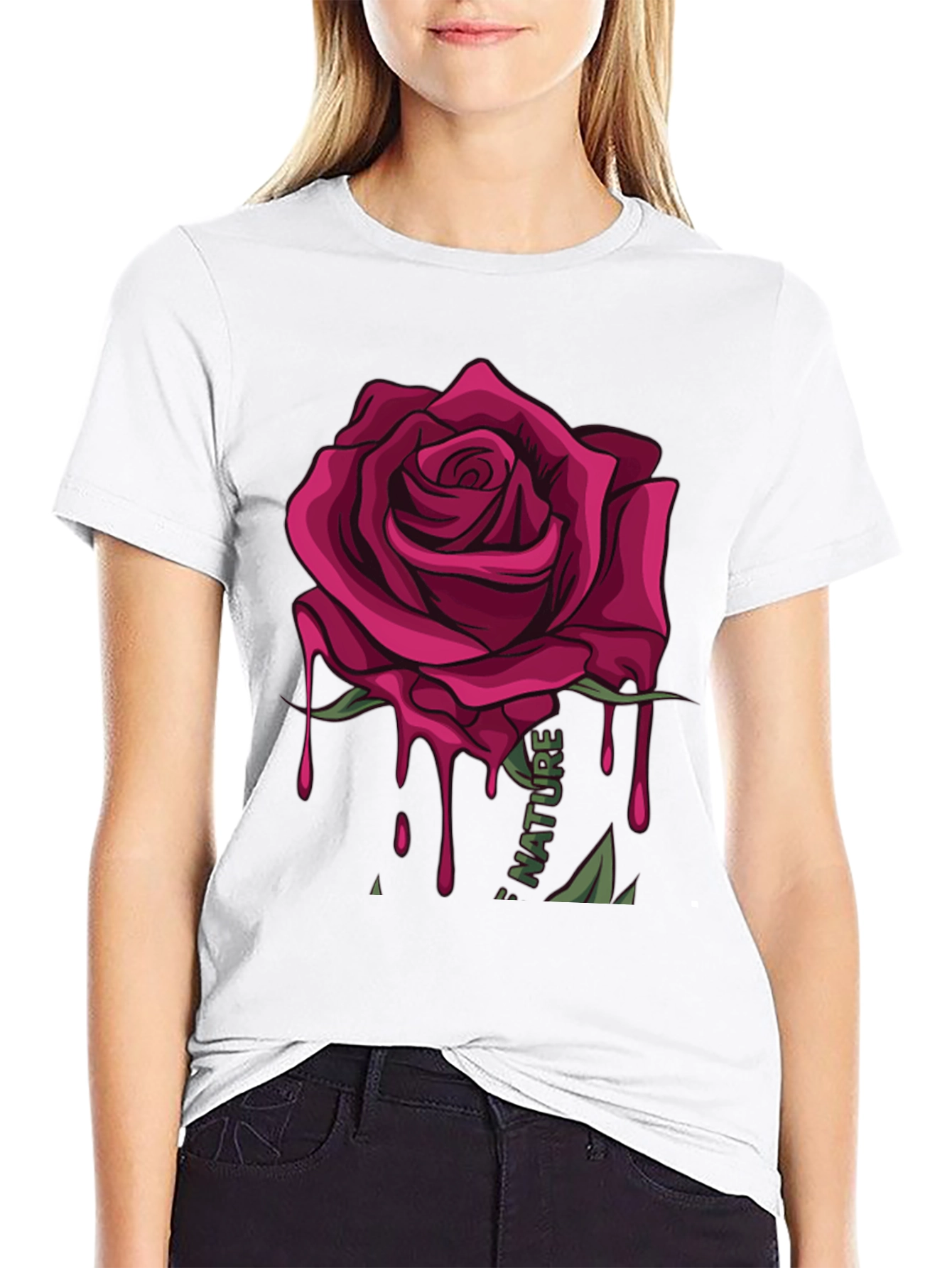 Mens Rose Graphic Print T-Shirt