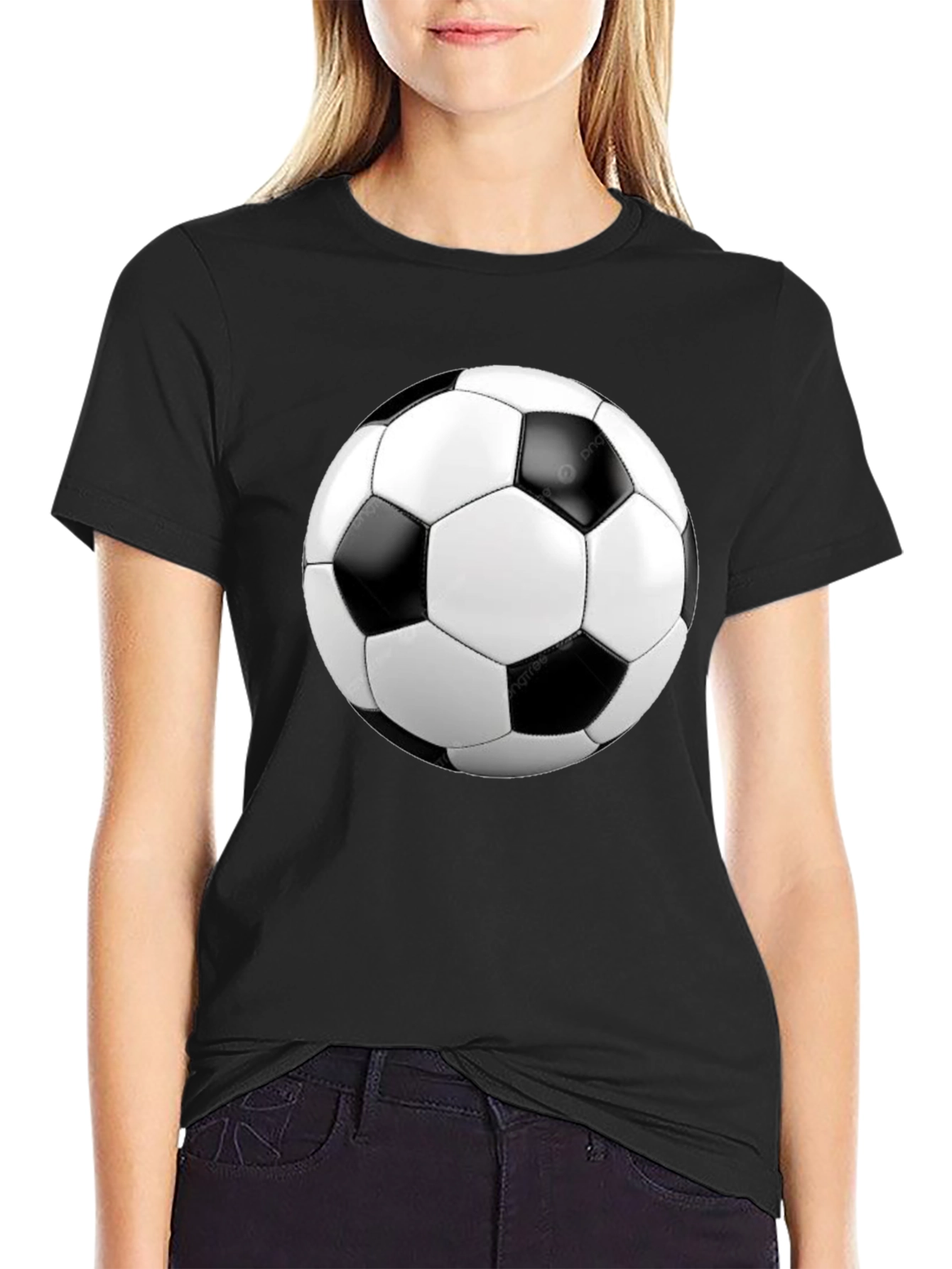 Soccer Ball Graphic Black T-Shirt
