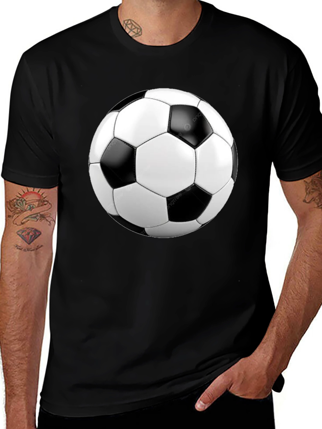 Soccer Ball Graphic Black T-Shirt