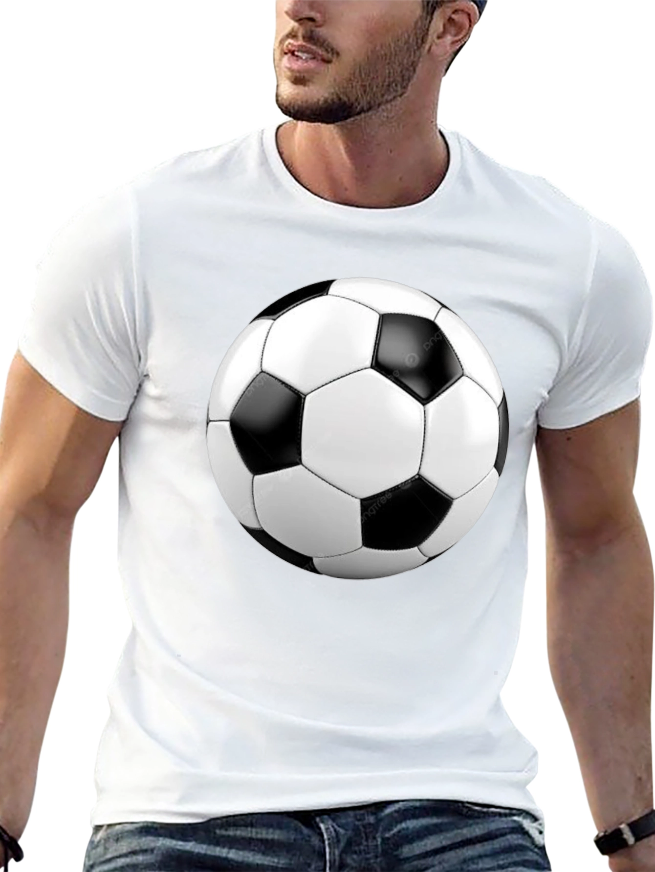 Soccer Ball Graphic Black T-Shirt