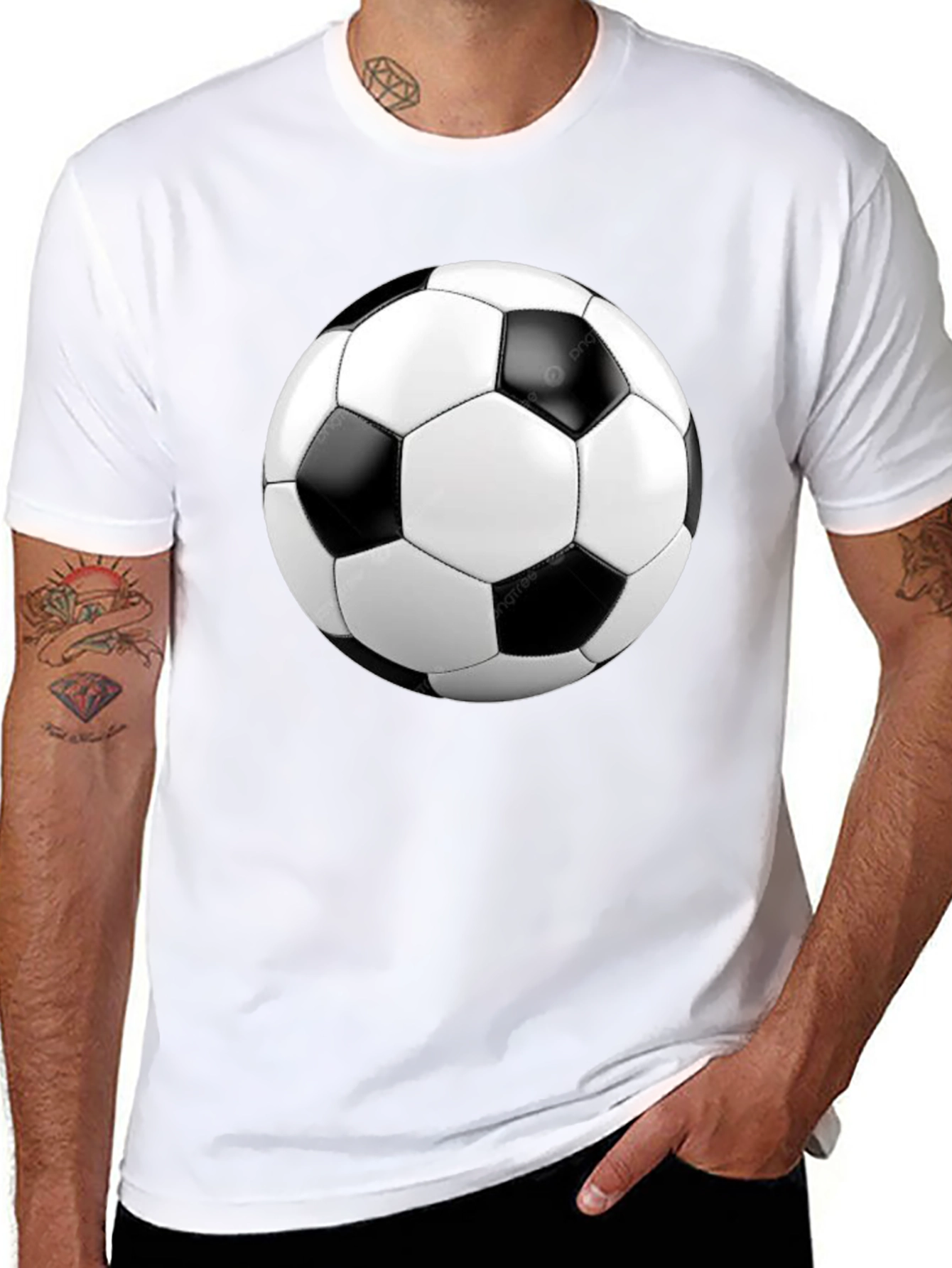 Soccer Ball Graphic Black T-Shirt