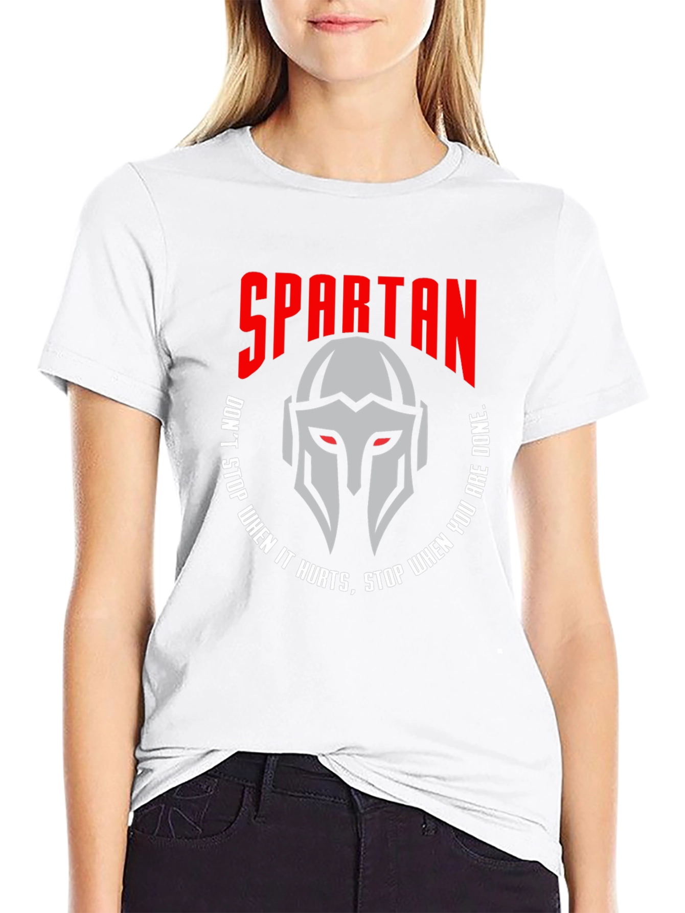 Spartan Helmet Graphic T-Shirt - Motivational Design