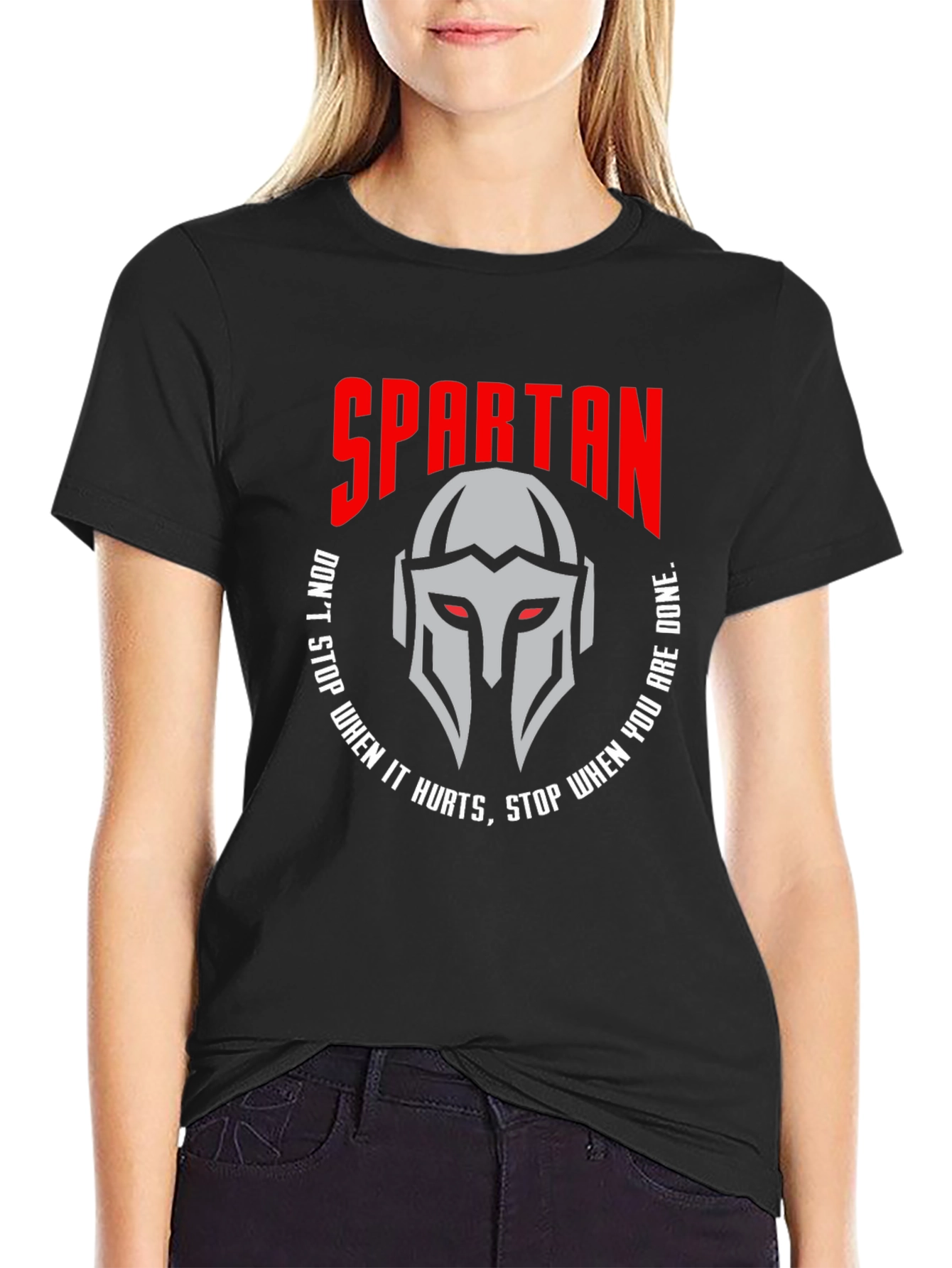 Spartan Helmet Graphic T-Shirt - Motivational Design