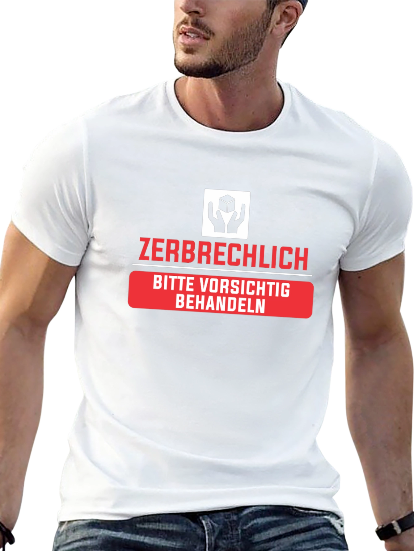 Zerbrechlich Handle with Care Black T-Shirt