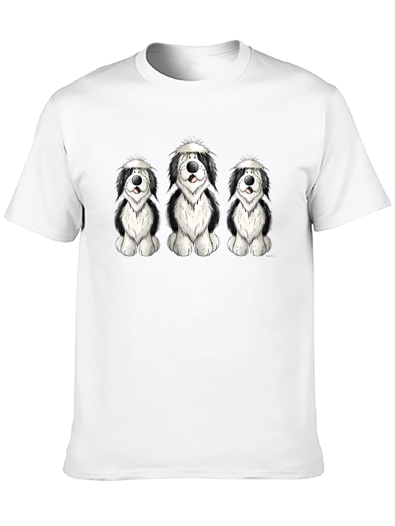 Cartoon Sheepdog T-Shirt: Cute Dog Lover Tee