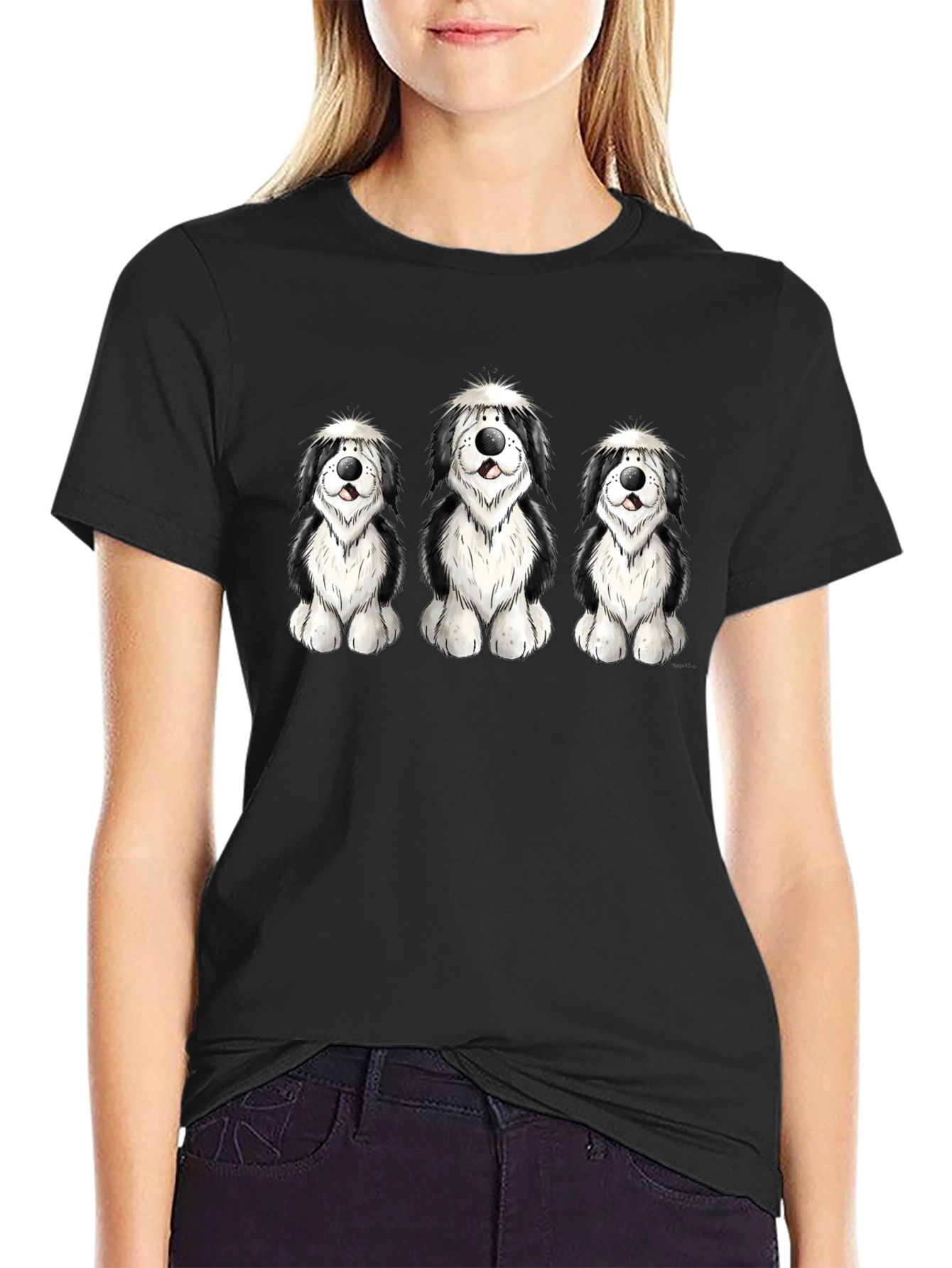 Cartoon Sheepdog T-Shirt: Cute Dog Lover Tee