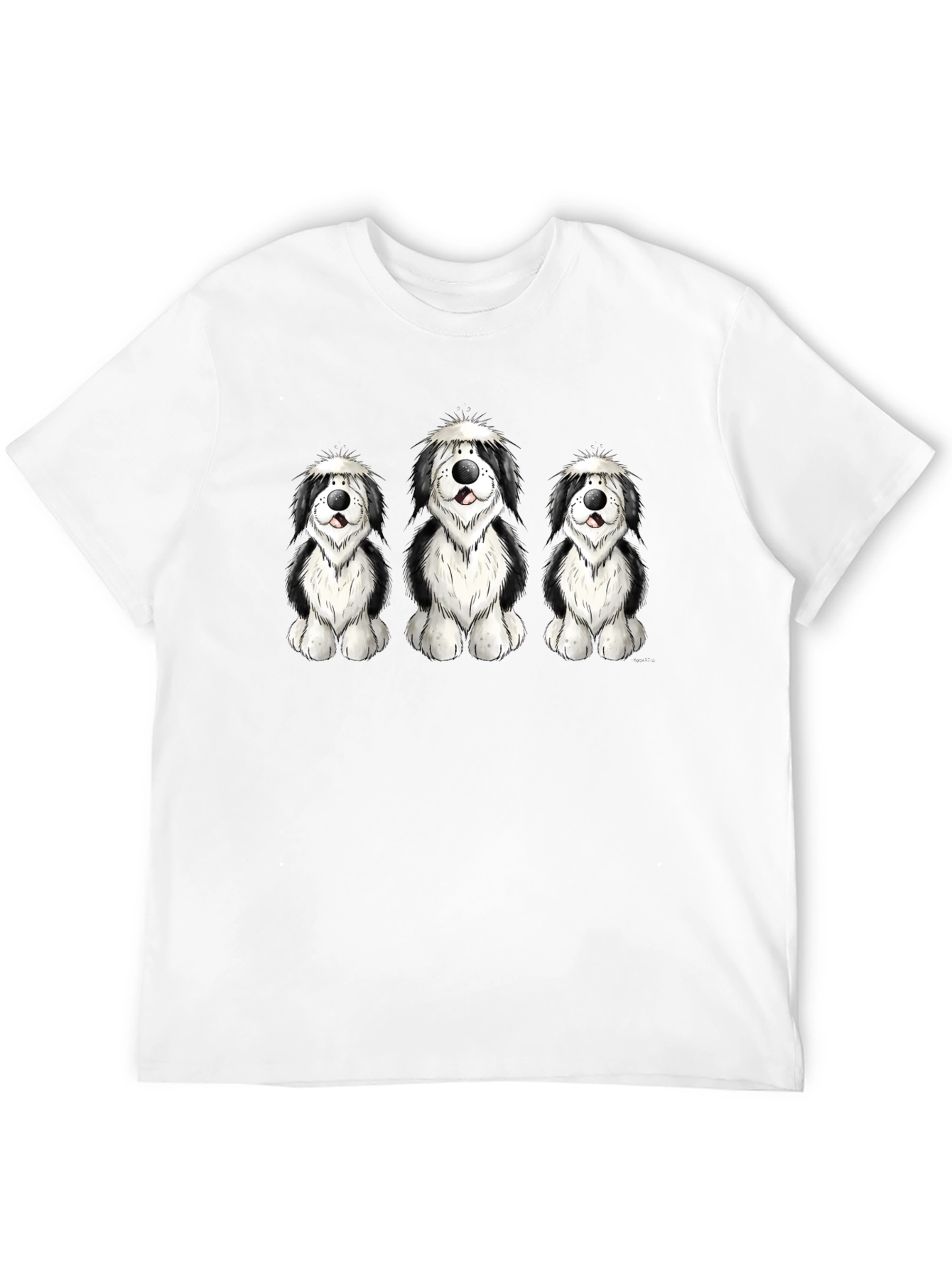 Cartoon Sheepdog T-Shirt: Cute Dog Lover Tee