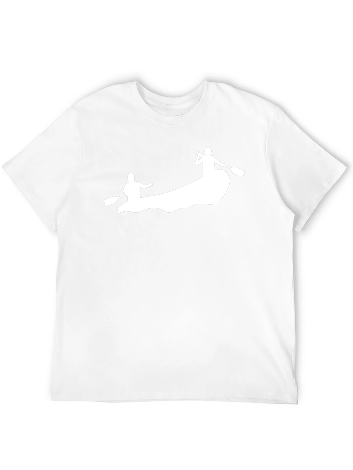 Mens Black T-Shirt - Canoeing Design