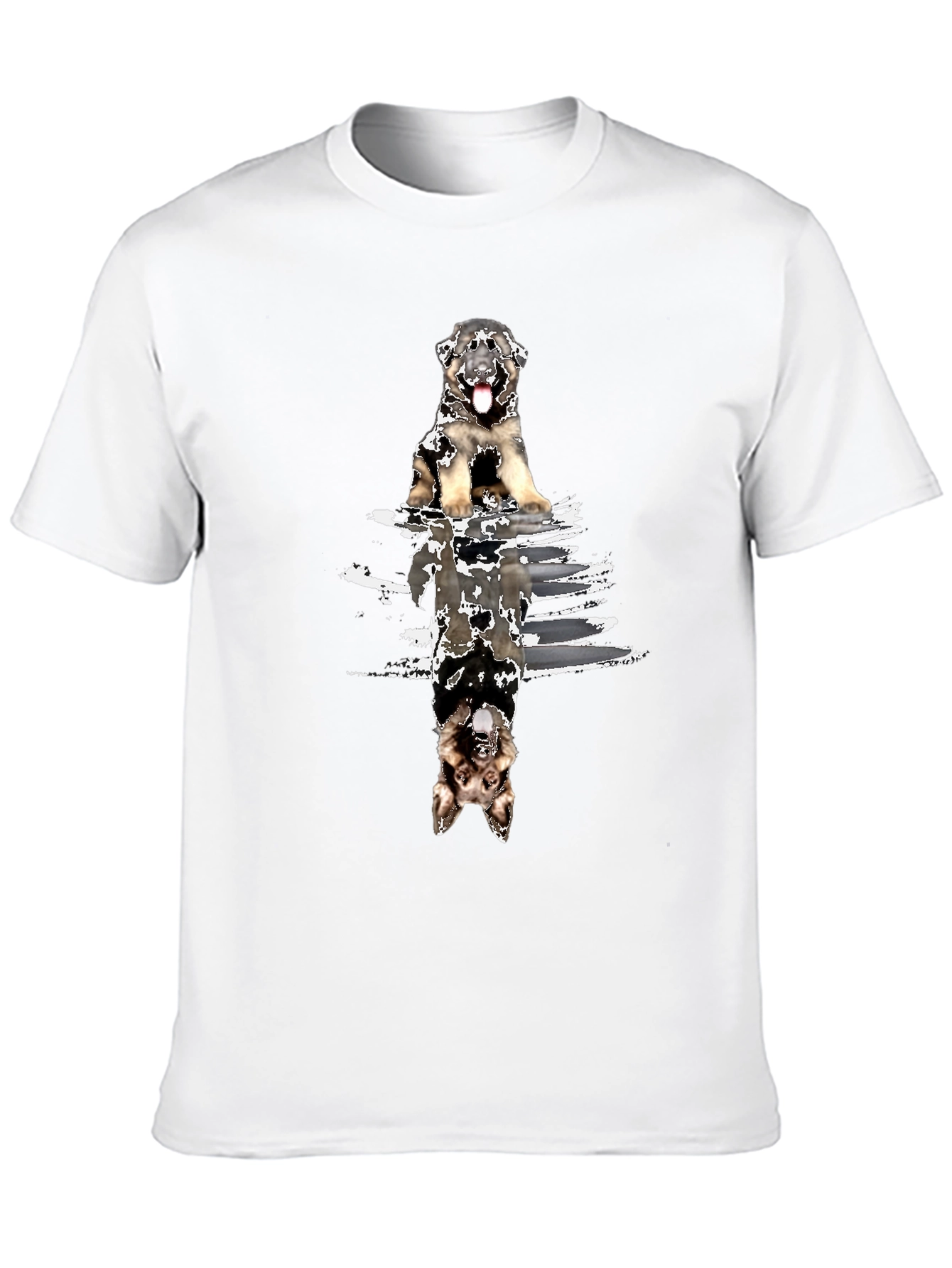 Dog Reflection Graphic Tee - Black Cotton Blend
