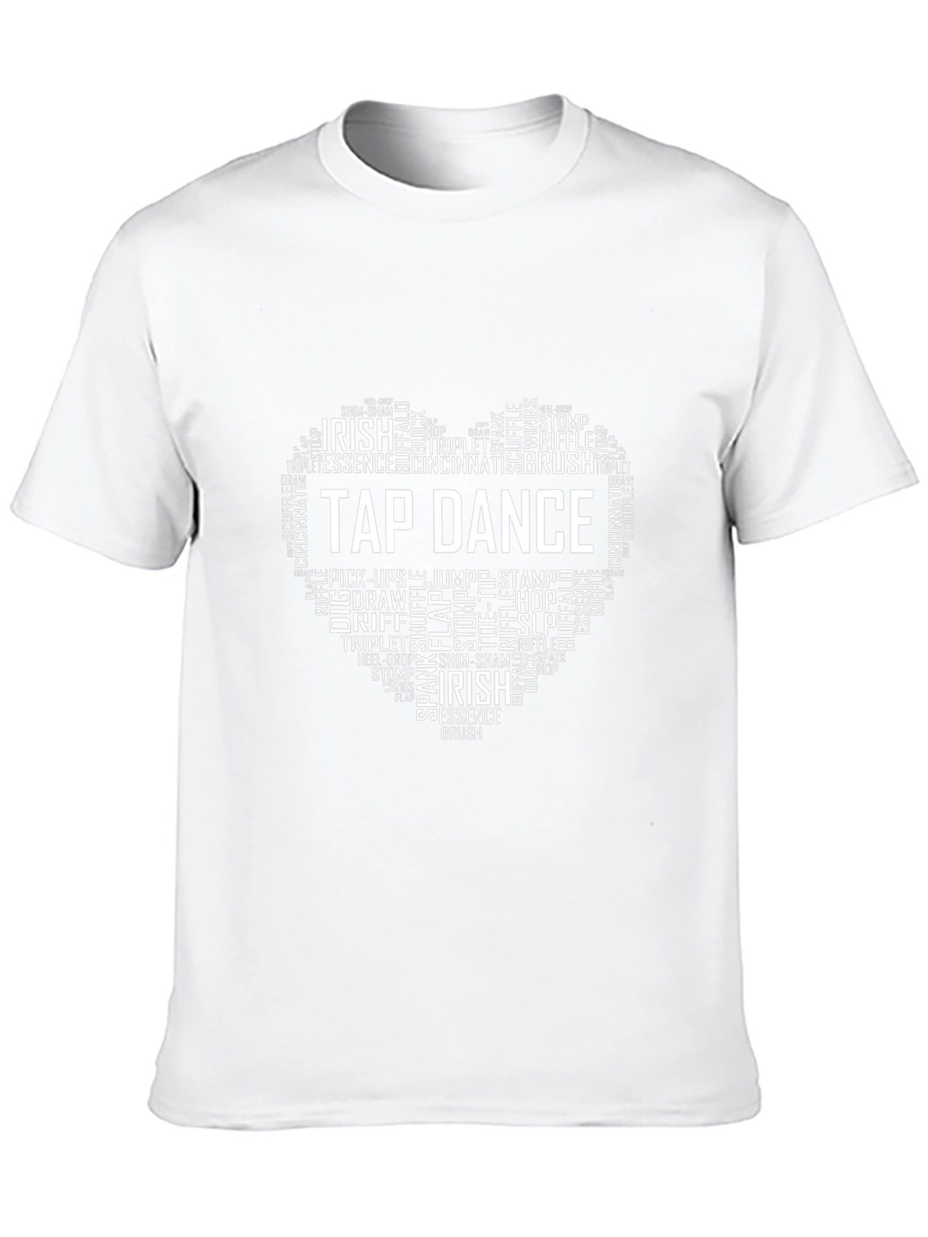 Tap Dance Word Art Heart T-Shirt - Black