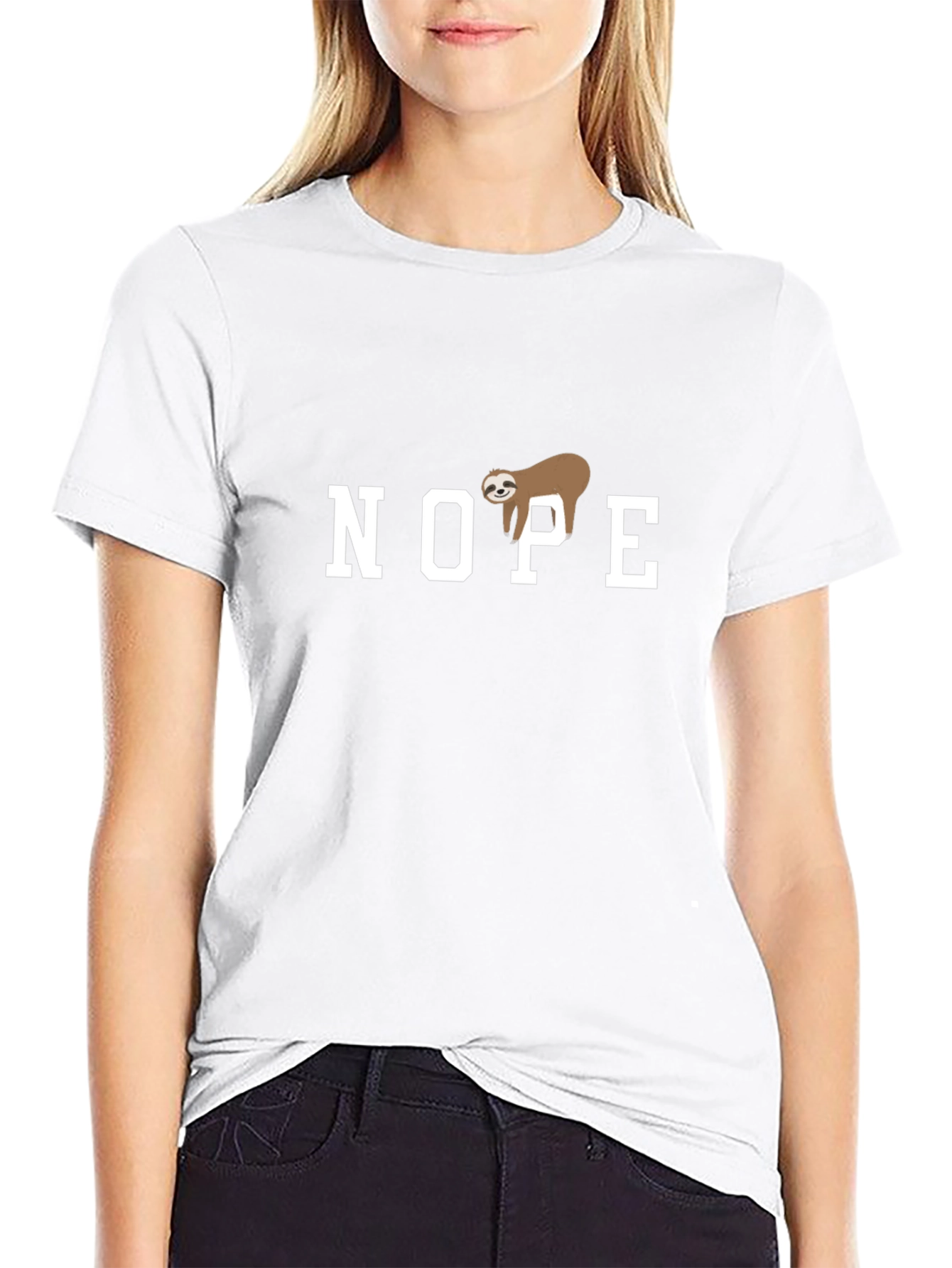 Nope Sloth Graphic T-Shirt - Relaxed Fit