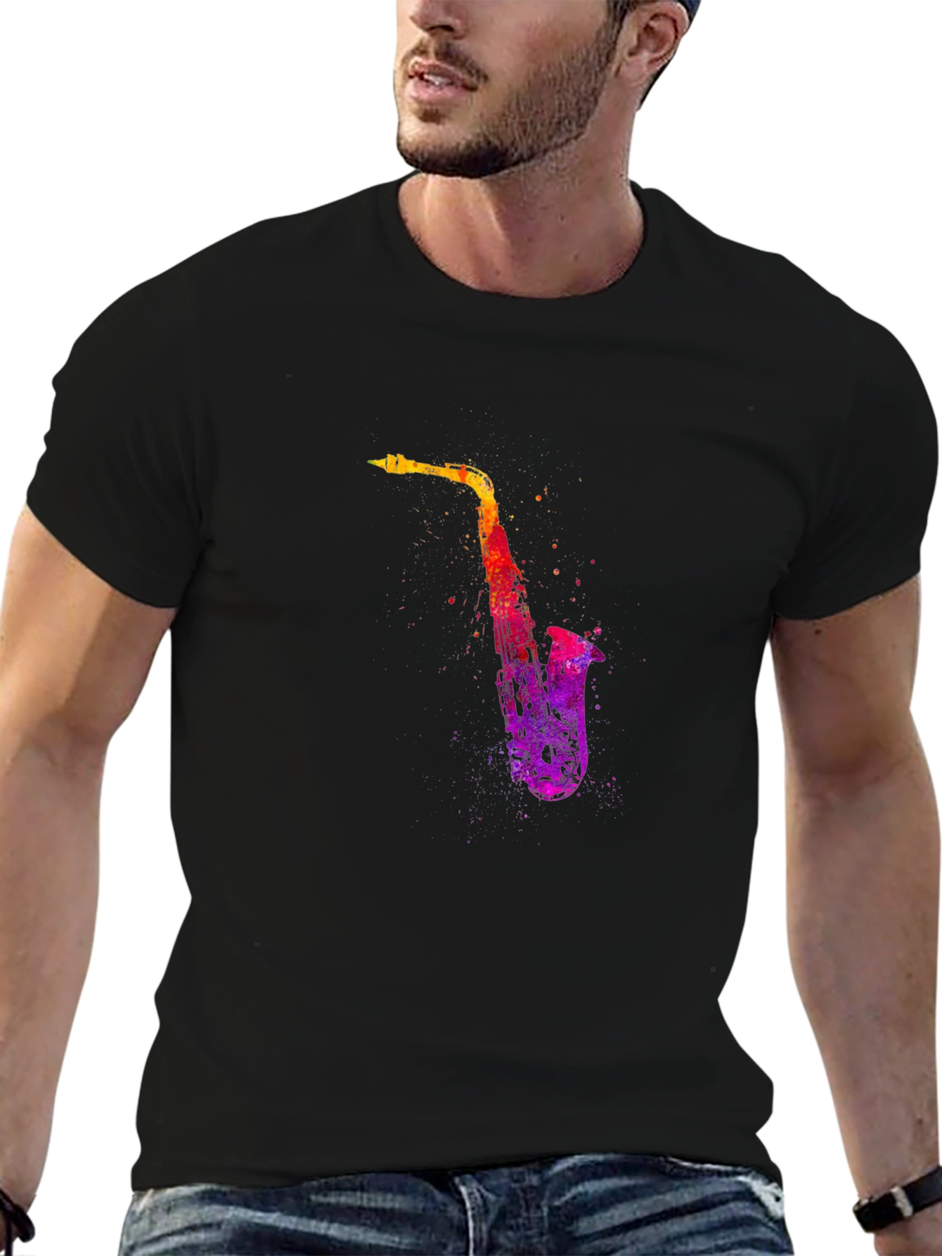 Saxophone Graphic Tee - Cool Music Lover Shirt