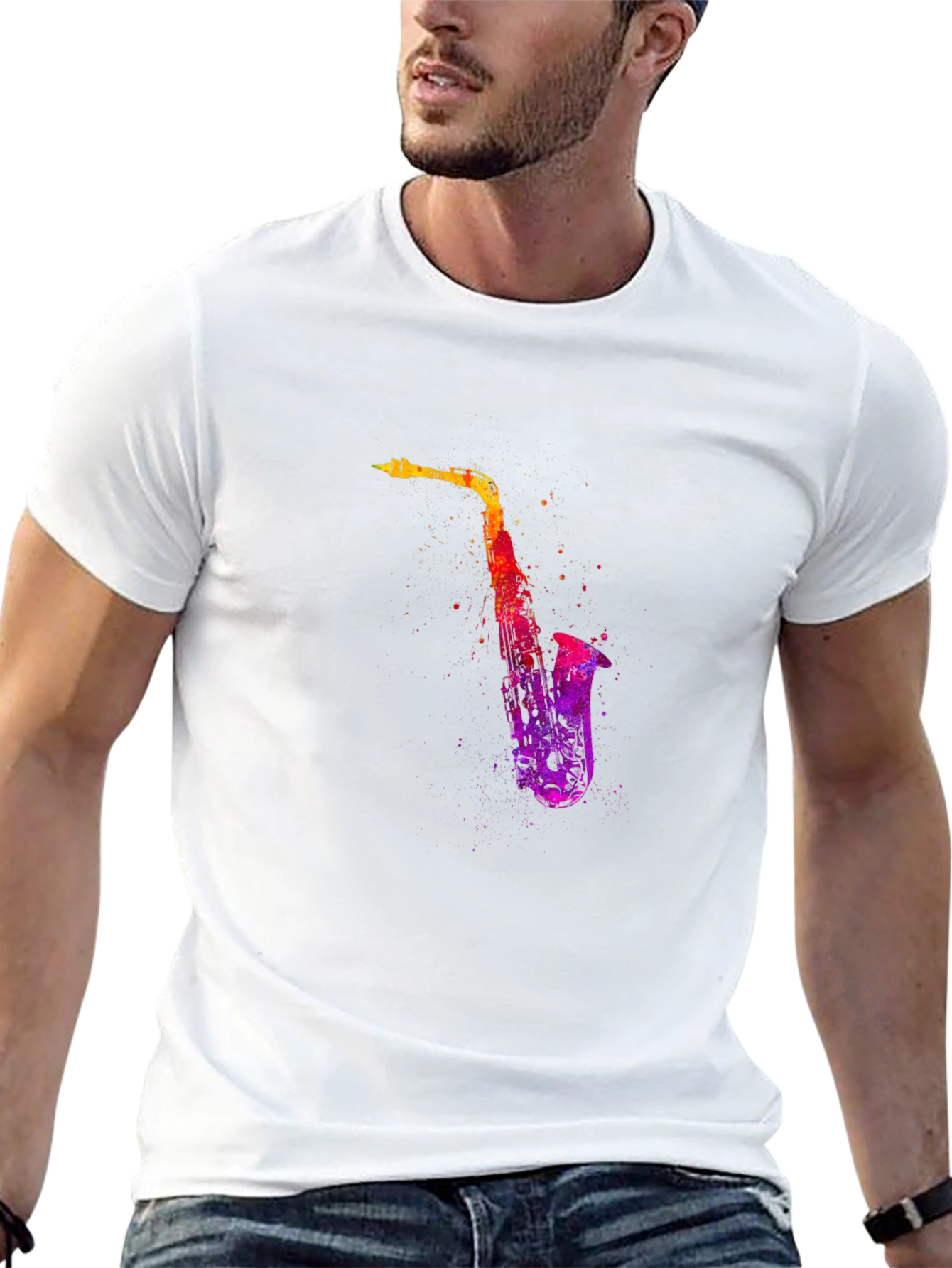 Saxophone Graphic Tee - Cool Music Lover Shirt