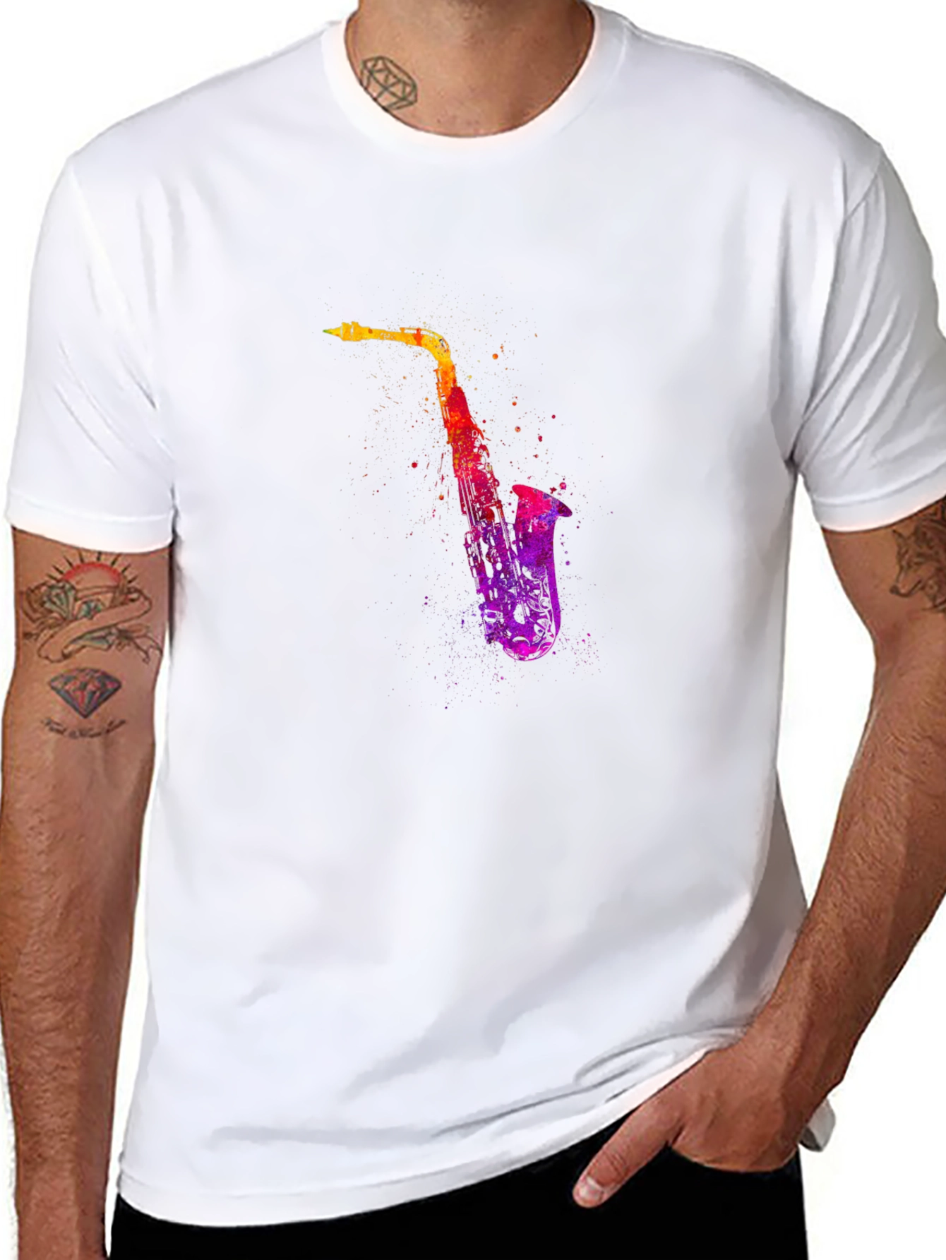 Saxophone Graphic Tee - Cool Music Lover Shirt