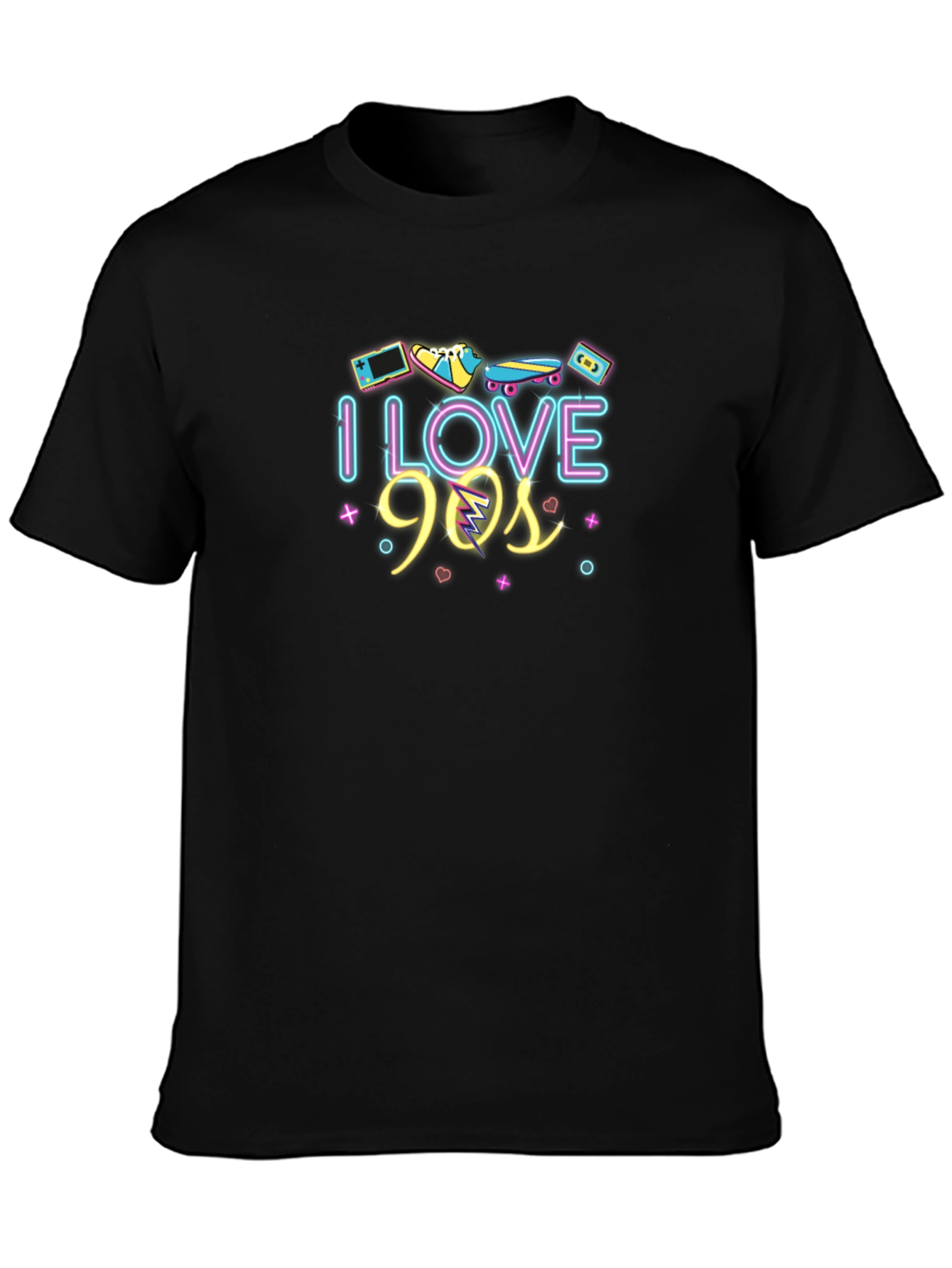 I Love 90s Retro Graphic Black T-Shirt
