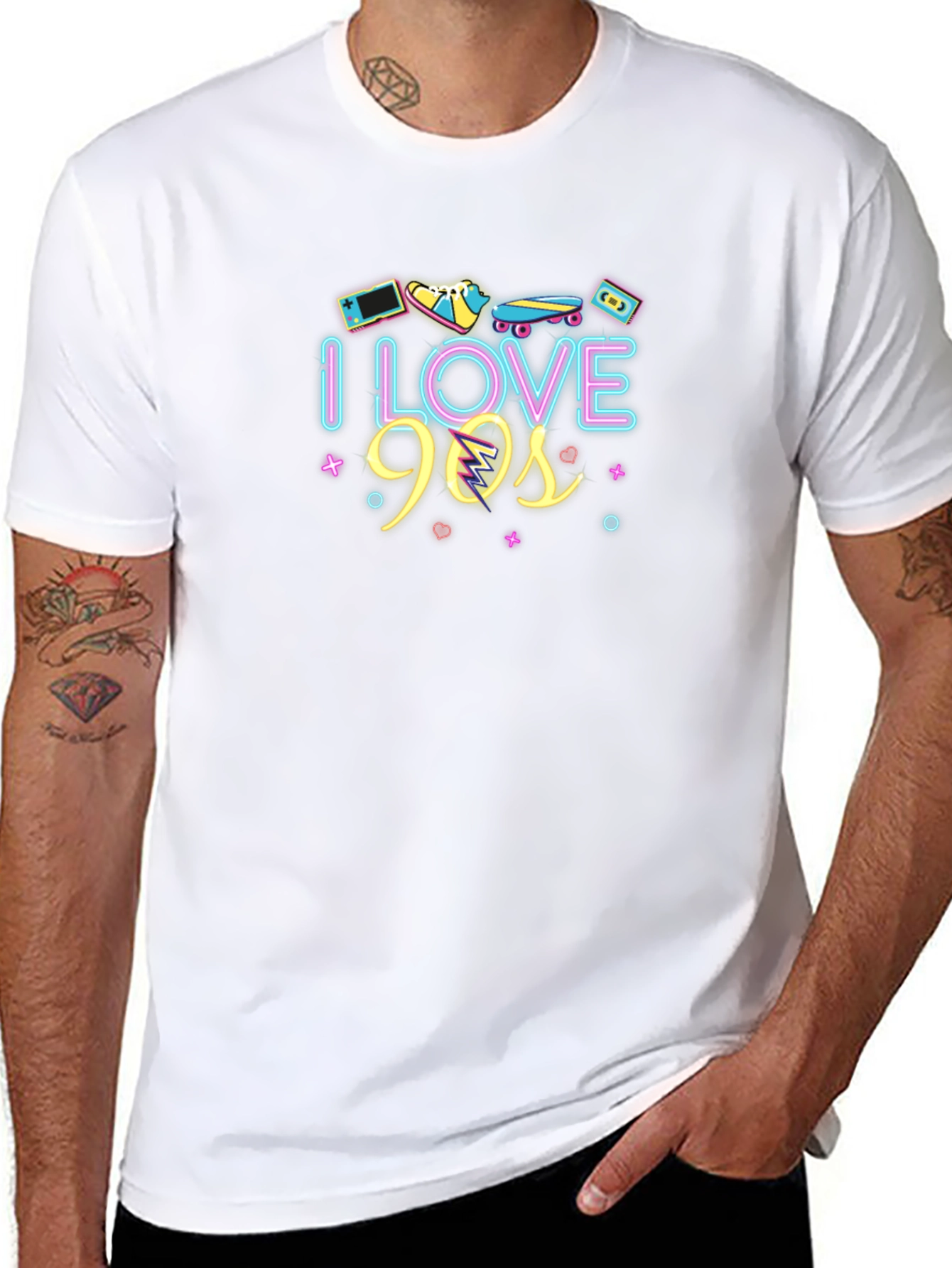 I Love 90s Retro Graphic Black T-Shirt