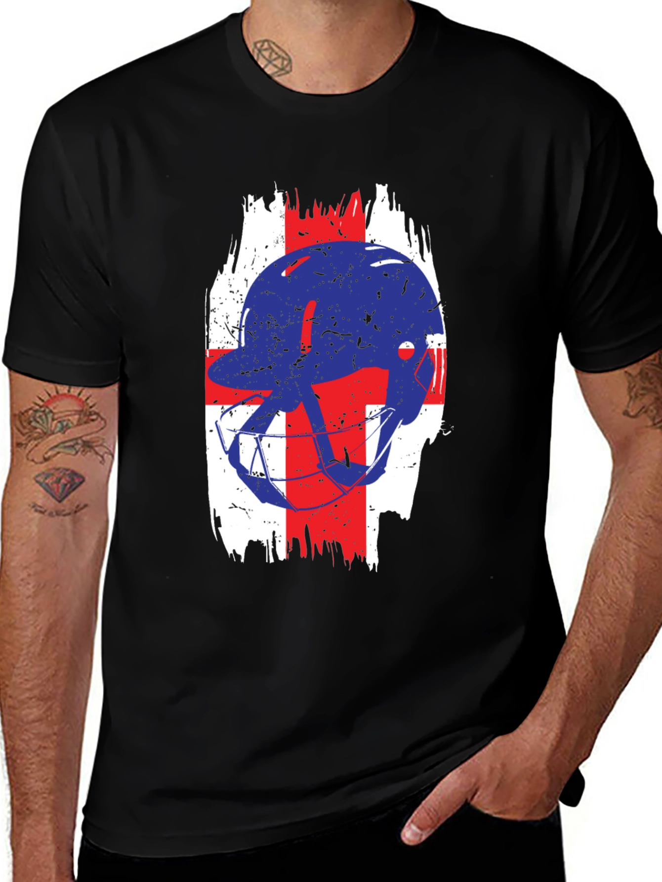 Football Helmet England Flag T-Shirt