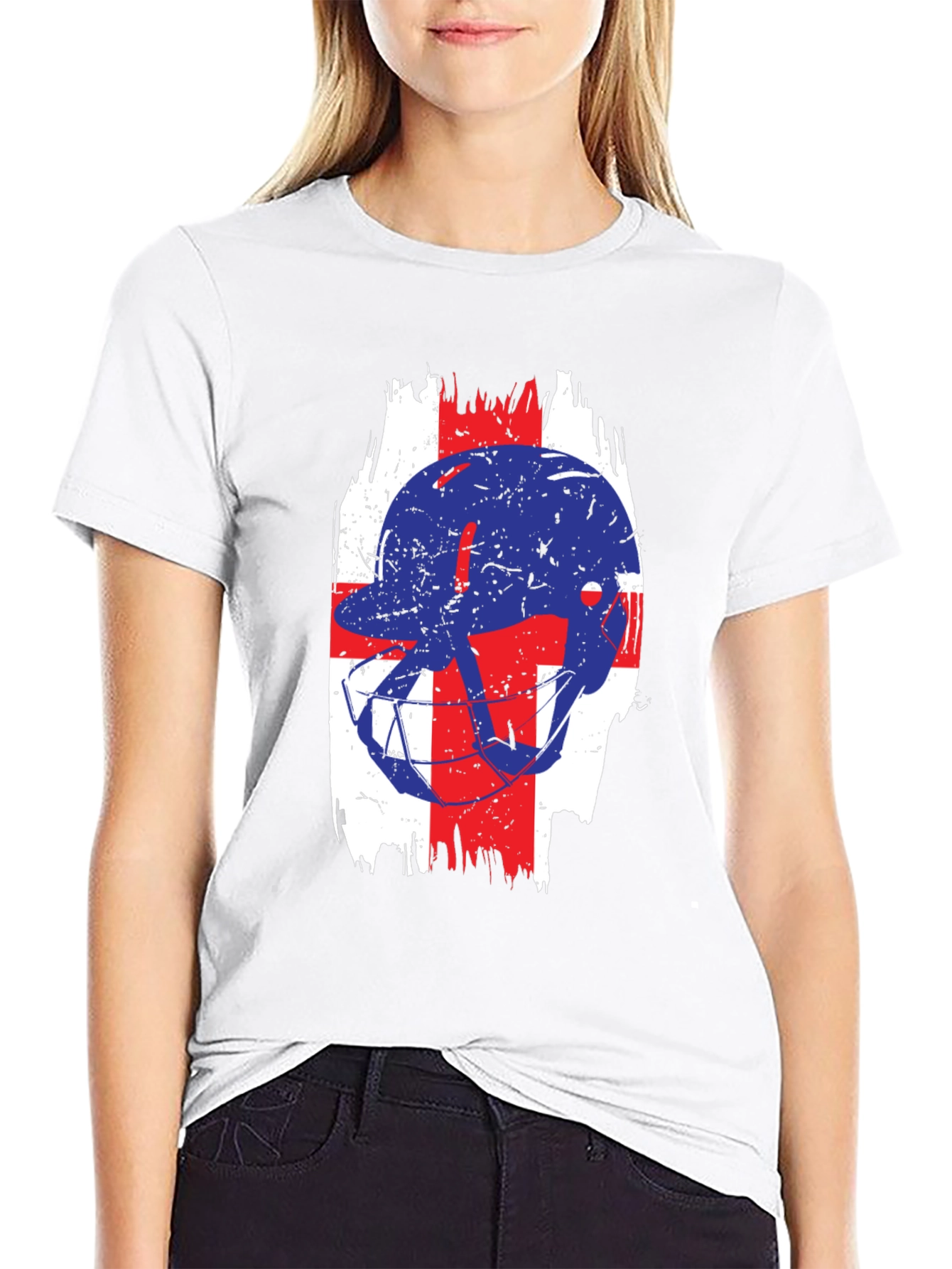 Football Helmet England Flag T-Shirt