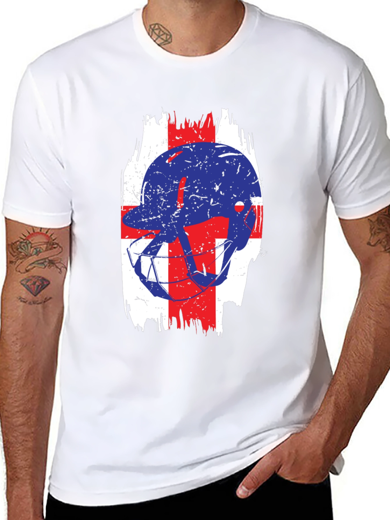 Football Helmet England Flag T-Shirt