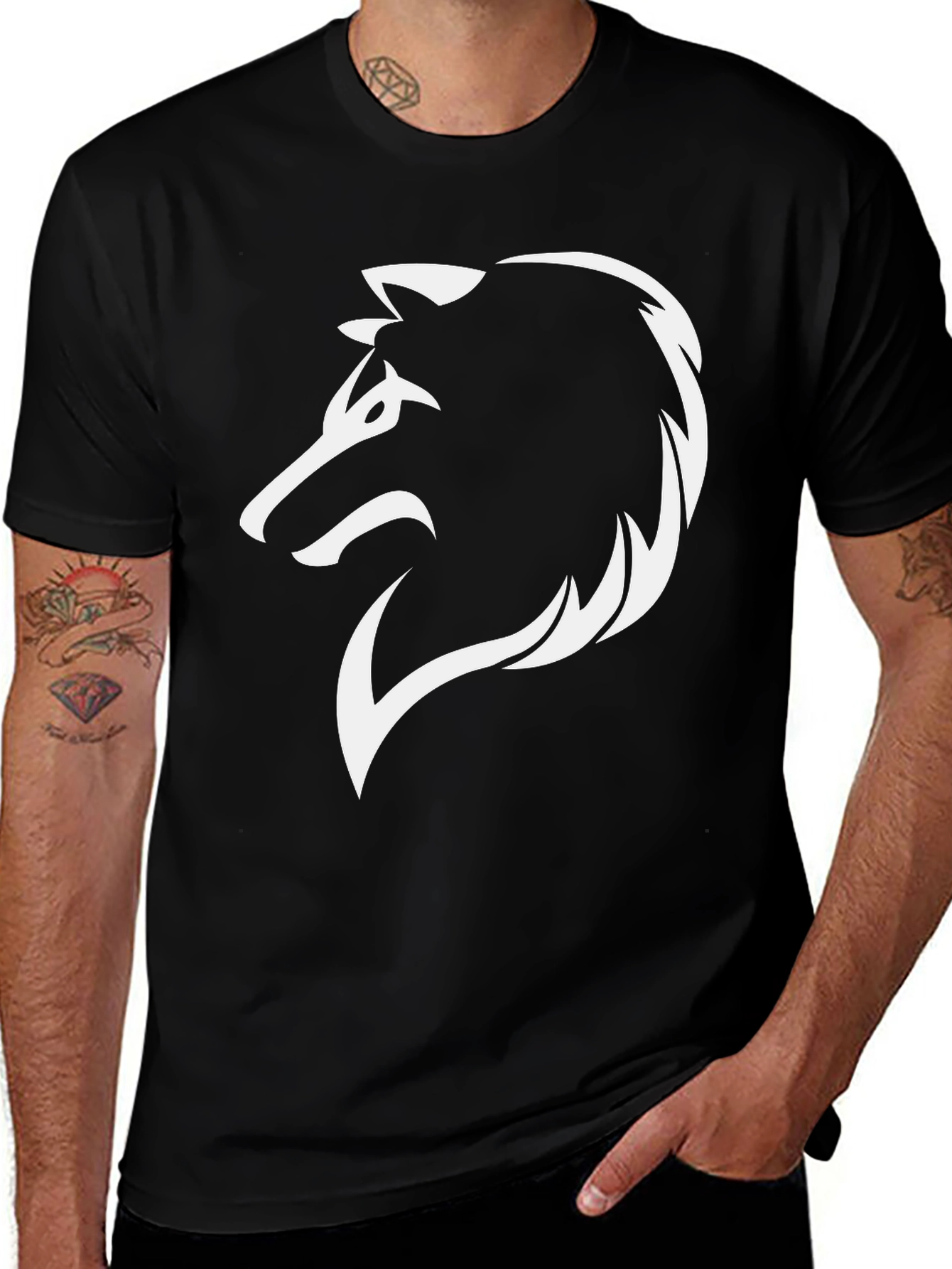Wolf Graphic Tee - Bold Black T-Shirt