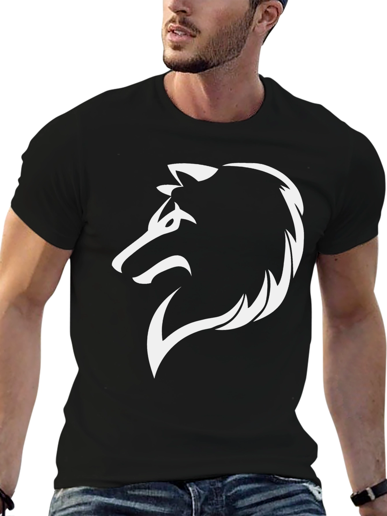 Wolf Graphic Tee - Bold Black T-Shirt