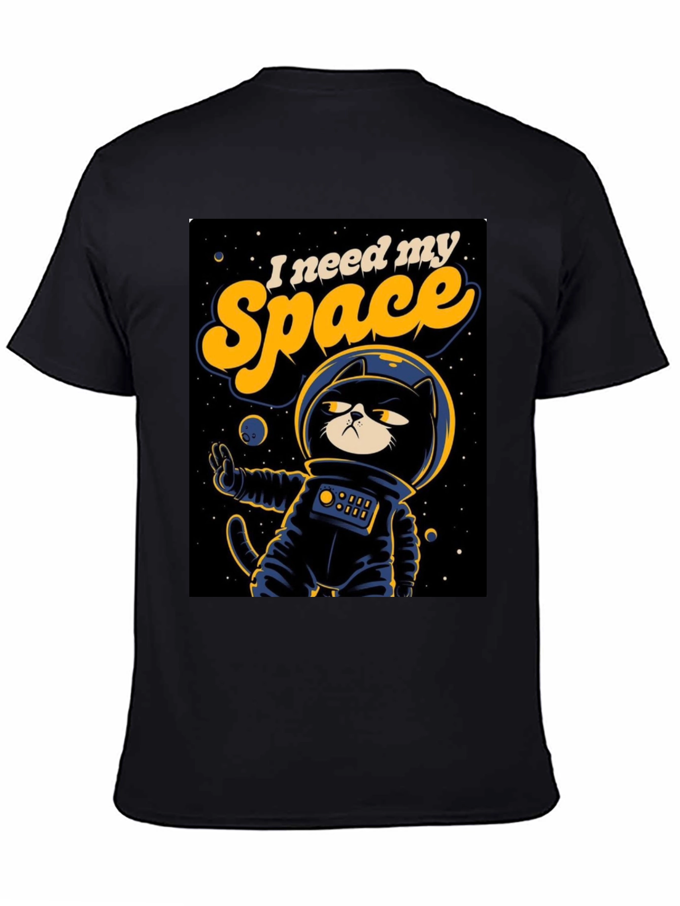 I Need My Space Cat Astronaut Graphic T-Shirt