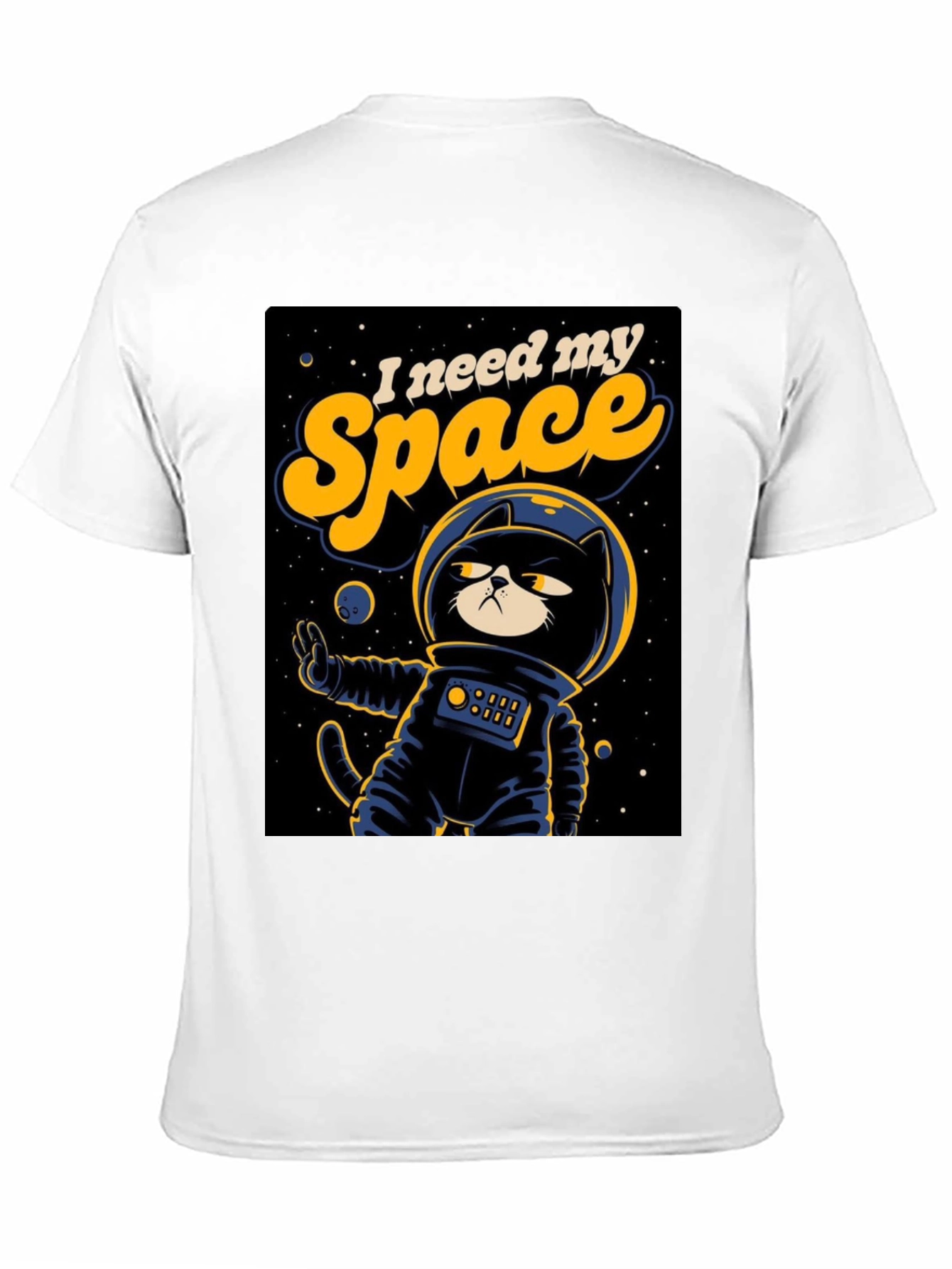 I Need My Space Cat Astronaut Graphic T-Shirt